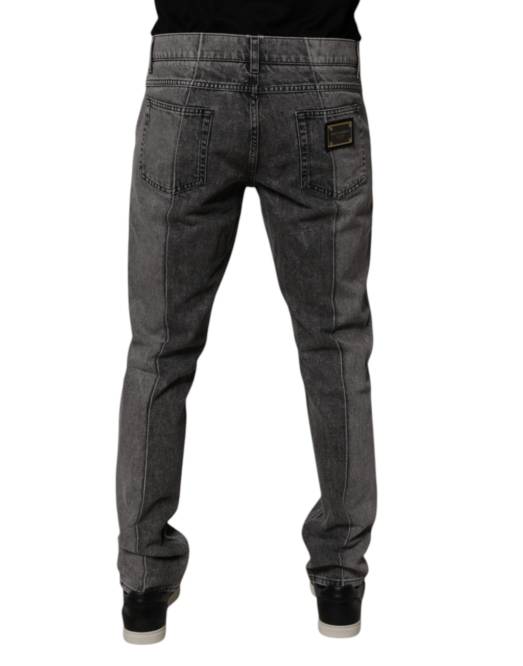 Dolce & Gabbana Zweifarbige graue Denim-Jeans aus Baumwolle