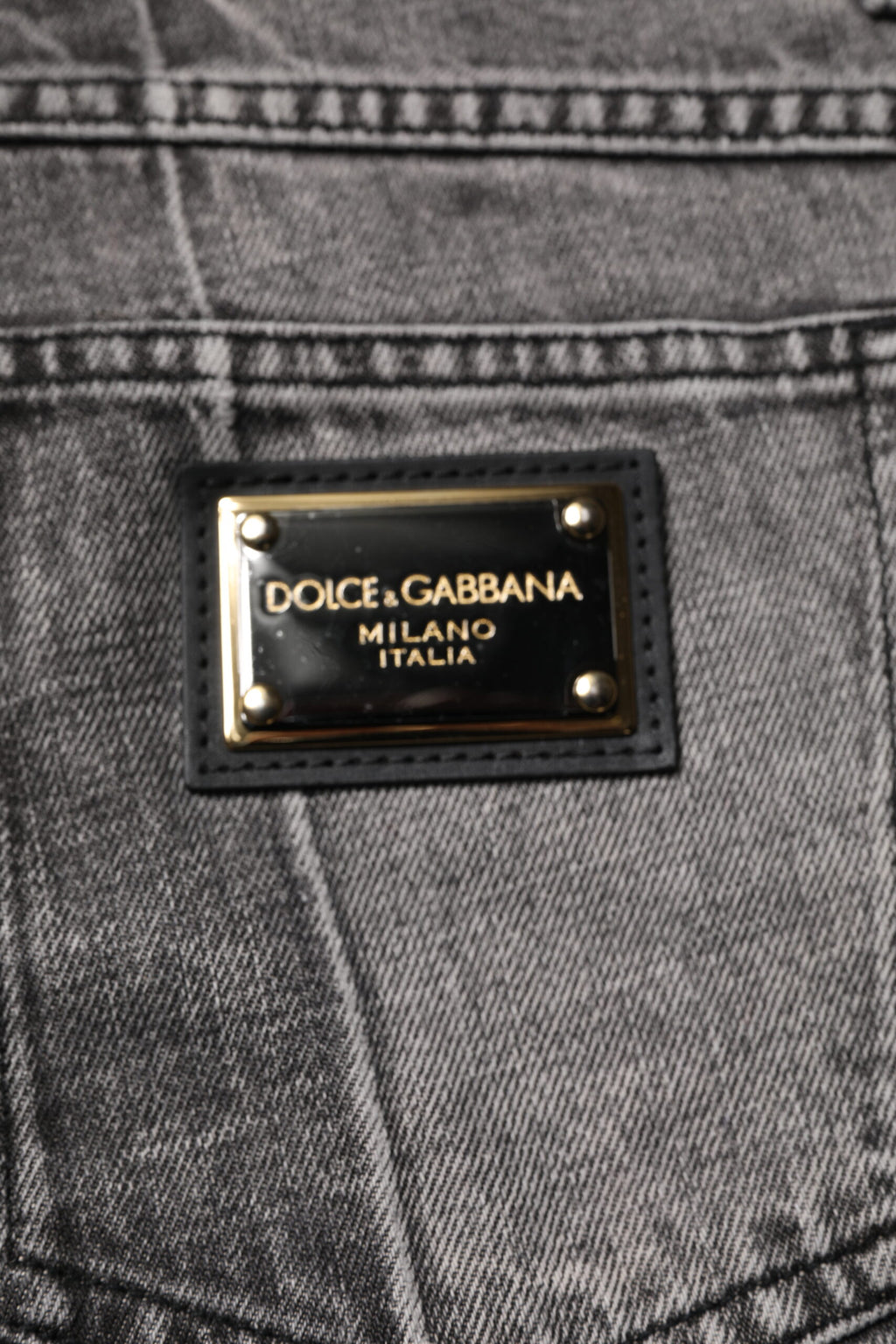 Dolce & Gabbana Zweifarbige graue Denim-Jeans aus Baumwolle