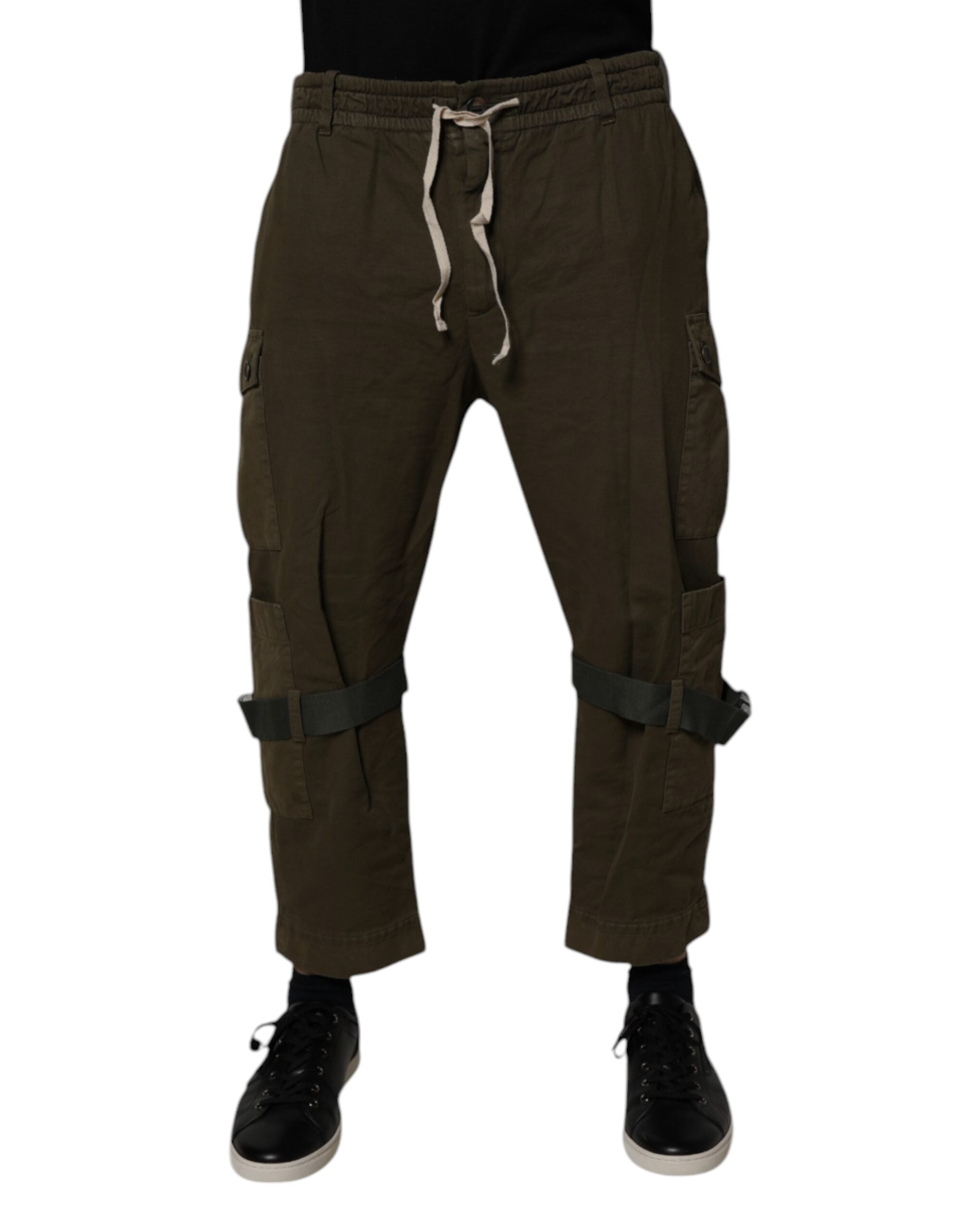 Dolce & Gabbana Braune Baumwoll-Stretch-Cargo-Hose