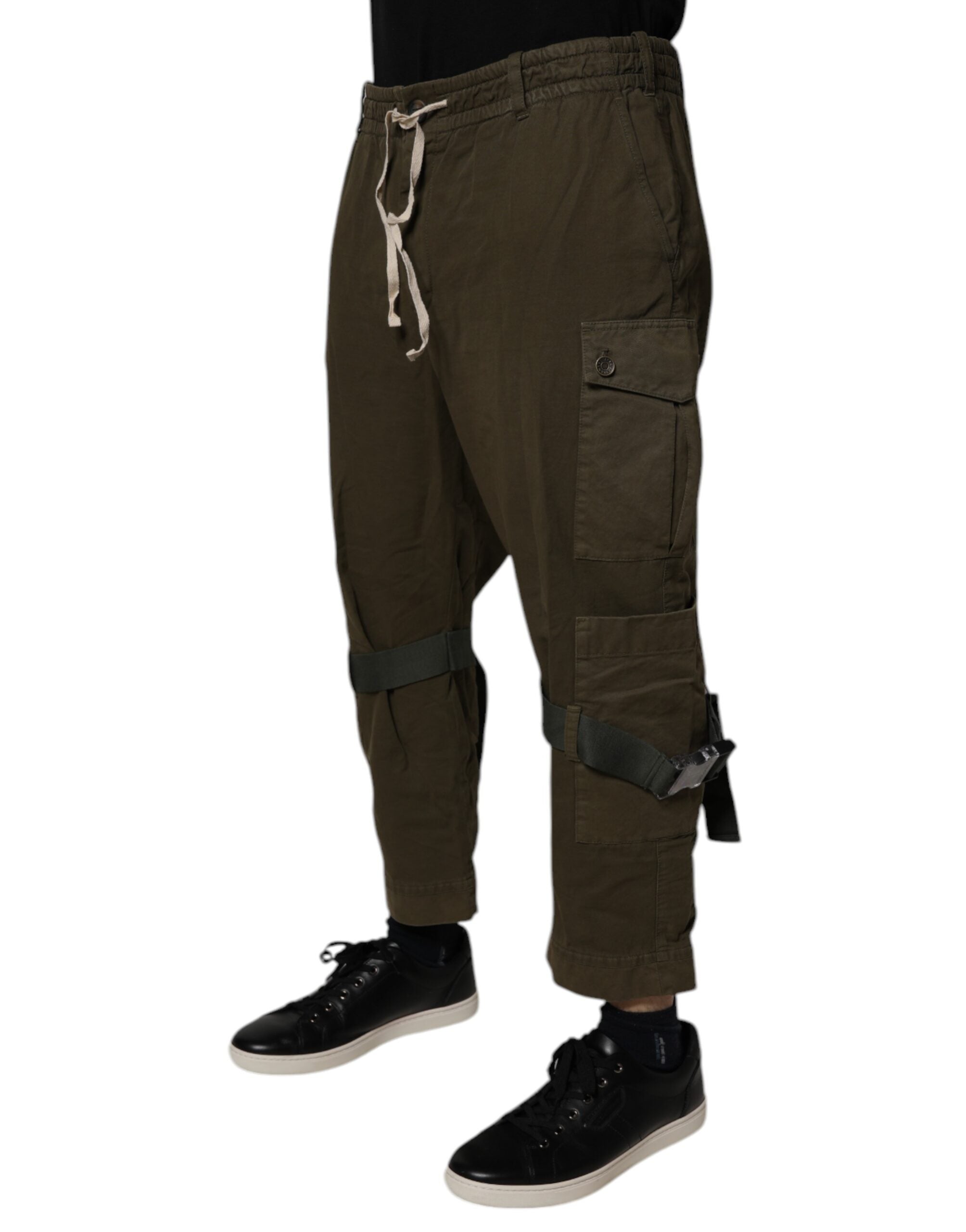 Dolce & Gabbana Braune Baumwoll-Stretch-Cargo-Hose