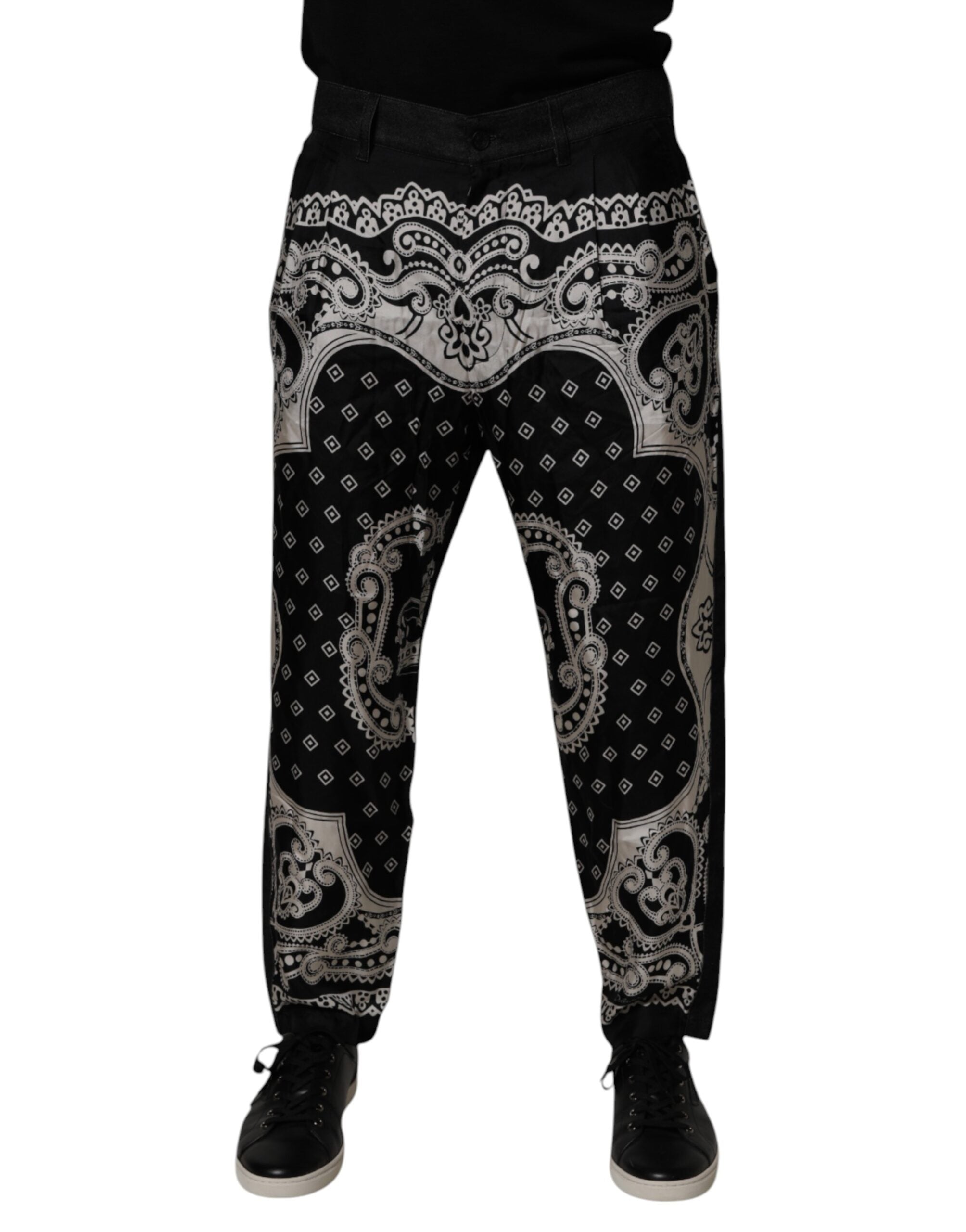Dolce & Gabbana Schwarze Bandana Baumwolle Skinny Denim Jeans