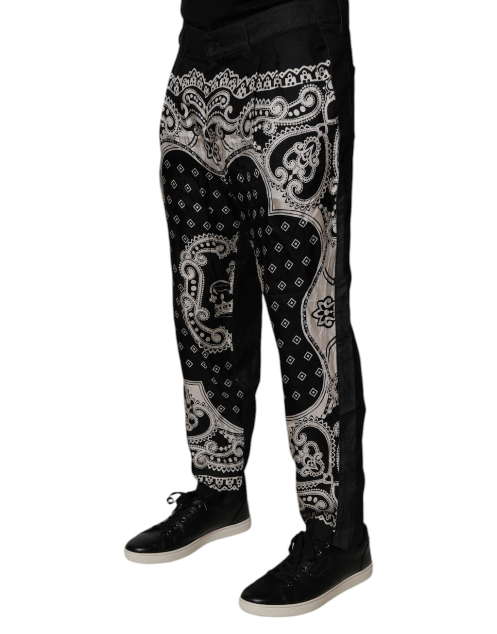 Dolce & Gabbana Schwarze Bandana Baumwolle Skinny Denim Jeans