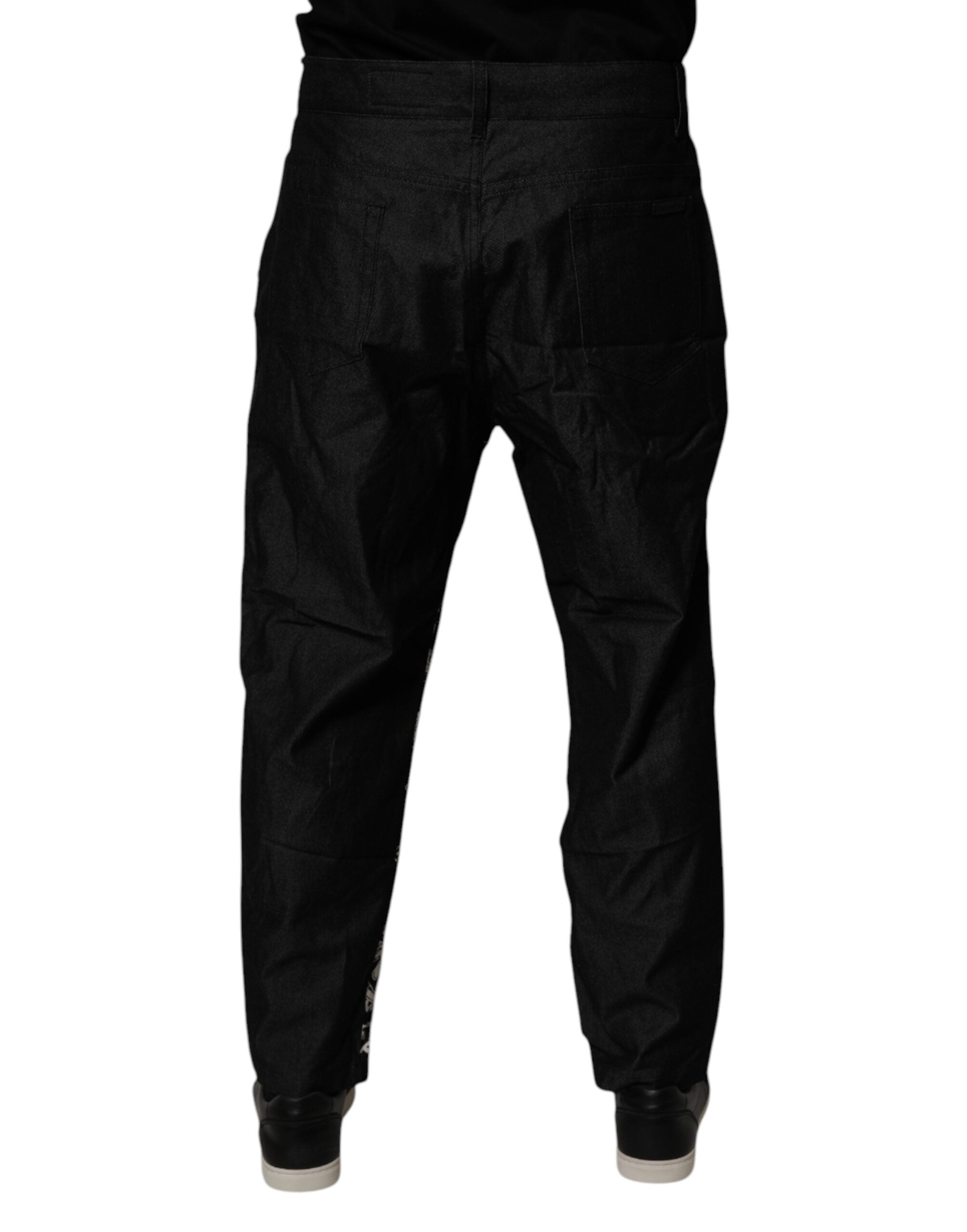 Dolce & Gabbana Schwarze Bandana Baumwolle Skinny Denim Jeans