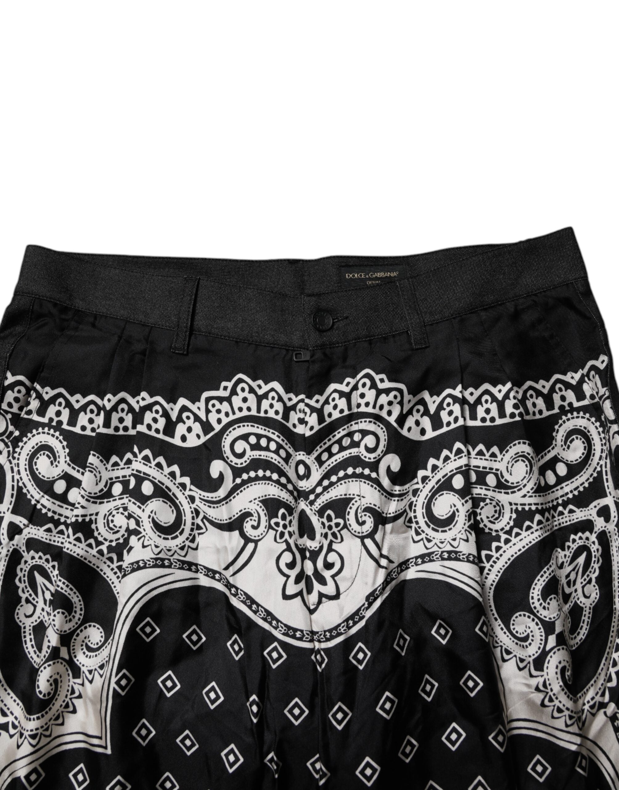 Dolce & Gabbana Schwarze Bandana Baumwolle Skinny Denim Jeans