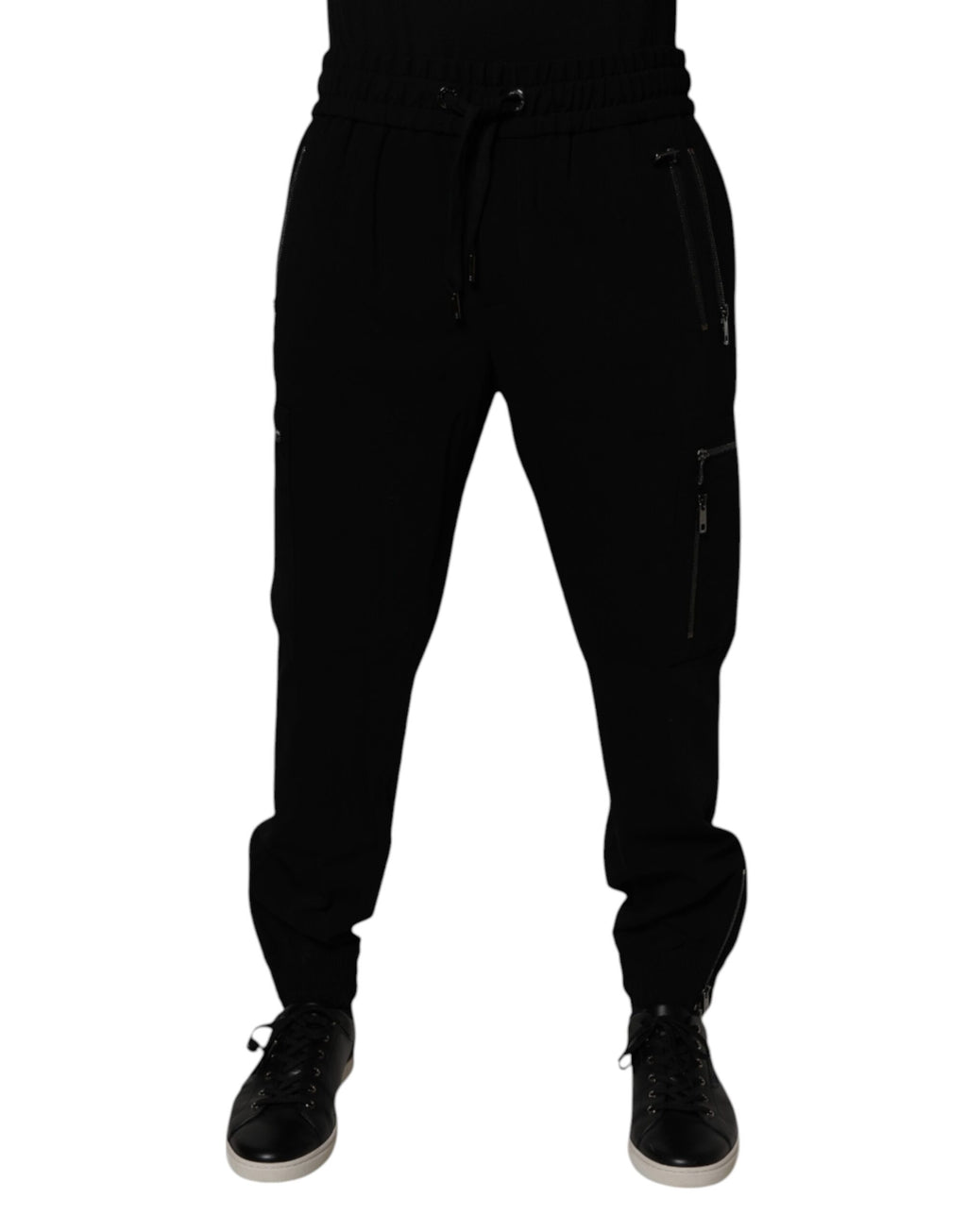 Dolce & Gabbana Schwarze Woll-Stretch-Jogger-Hose