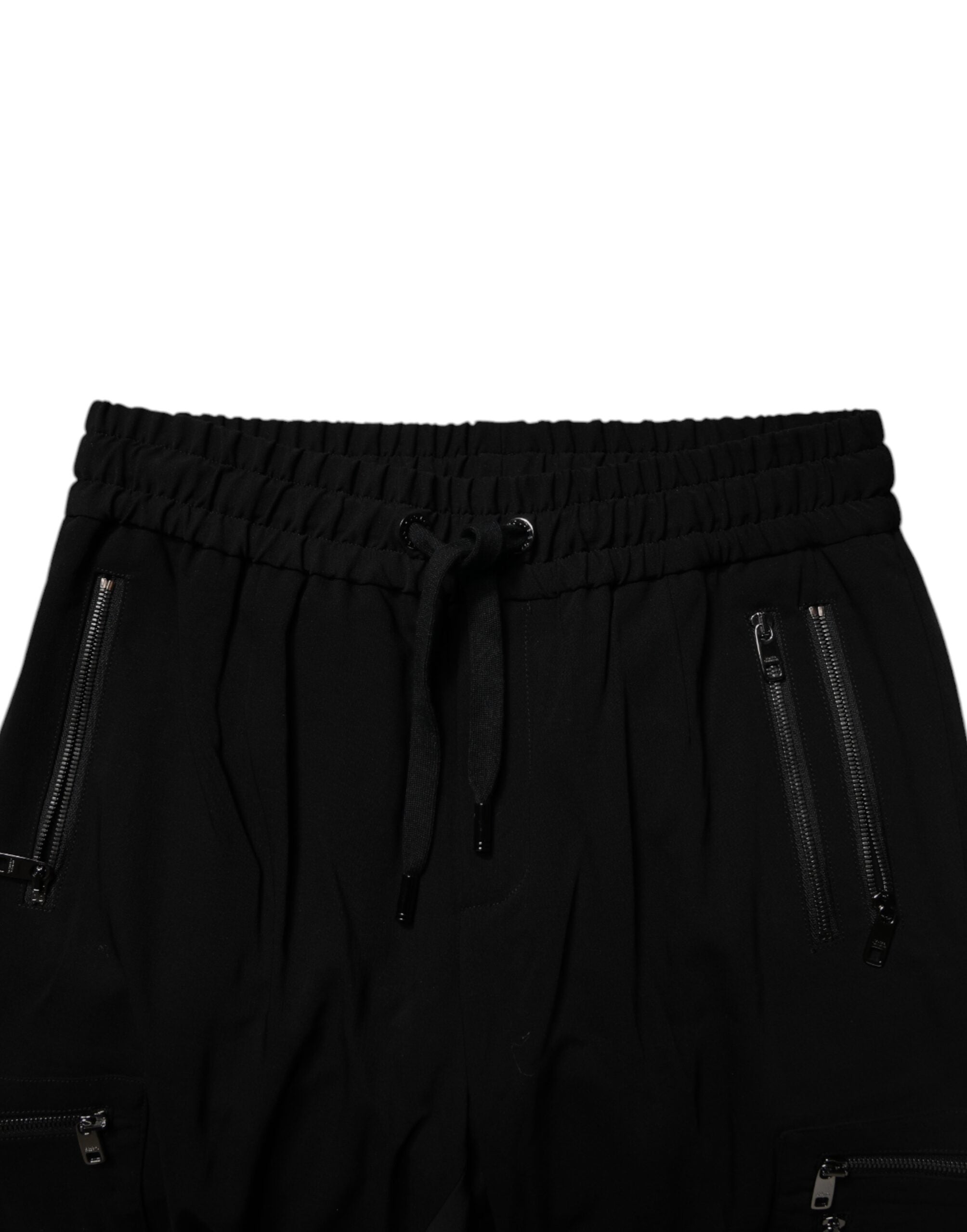 Dolce & Gabbana Schwarze Woll-Stretch-Jogger-Hose