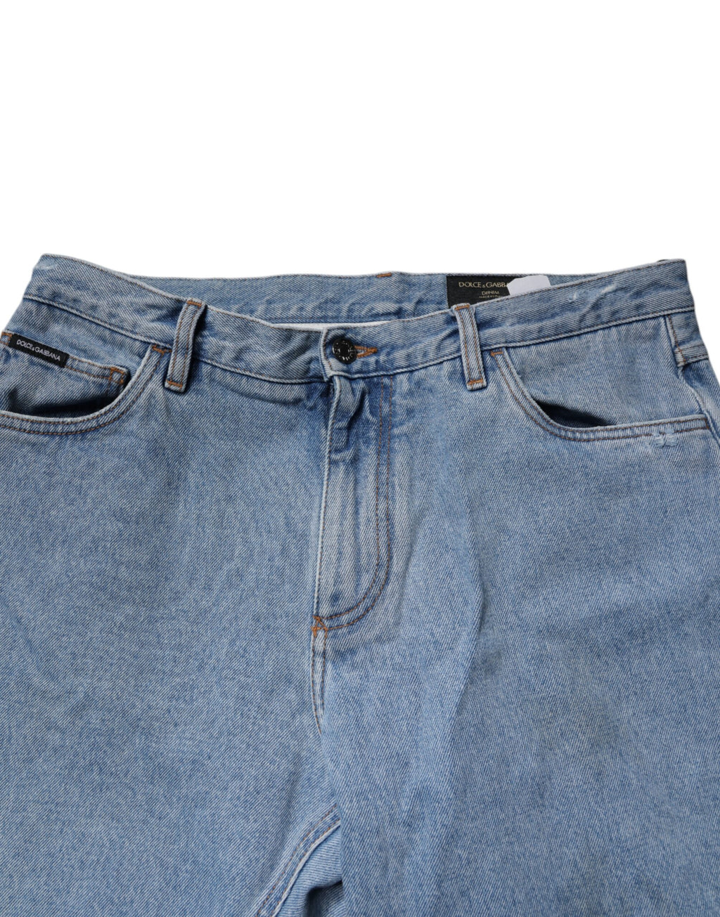 Dolce & Gabbana Blaue Baumwolle Skinny Männer Denim Mid Waist Jeans