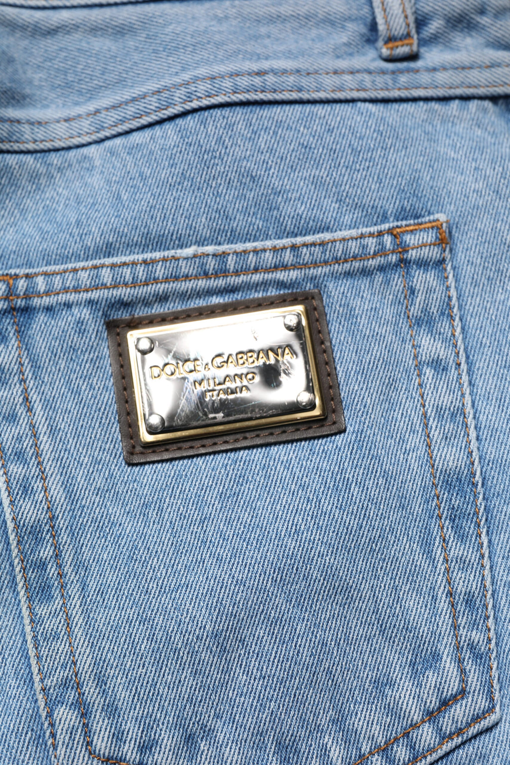 Dolce & Gabbana Blaue Baumwolle Skinny Männer Denim Mid Waist Jeans