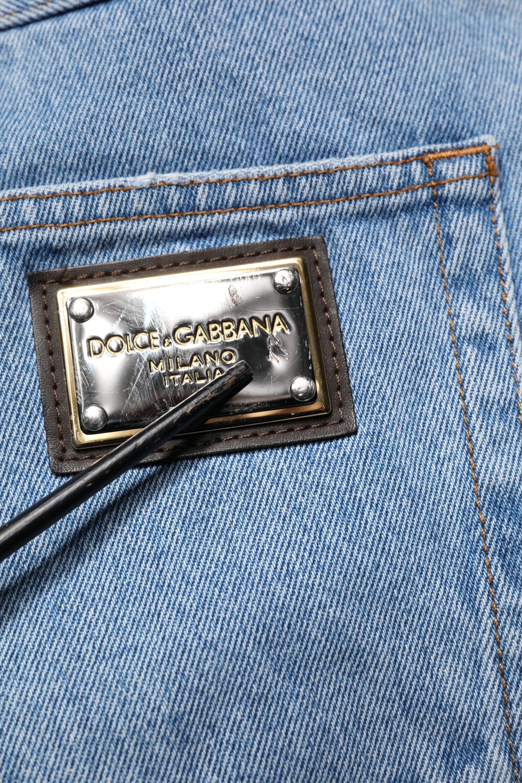 Dolce & Gabbana Blaue Baumwolle Skinny Männer Denim Mid Waist Jeans