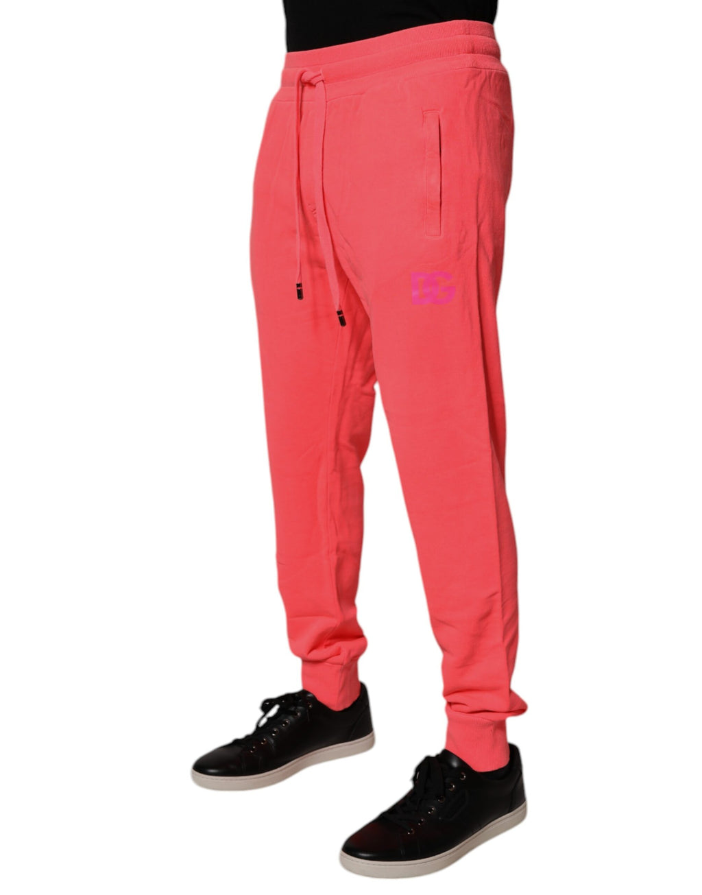 Dolce & Gabbana Neonrote Baumwoll-Jogginghose für Männer Sweatpants Hose