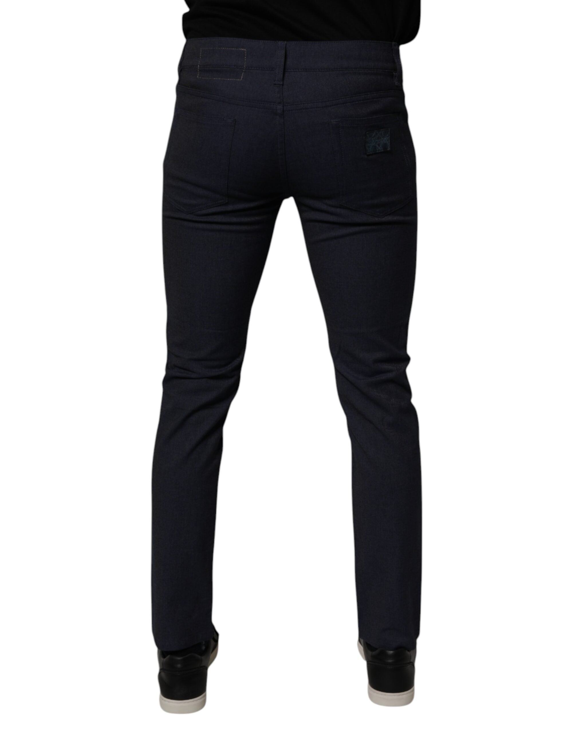 Dolce & Gabbana Dunkelblaue Baumwoll-Stretch-Skinny-Denim-Jeans
