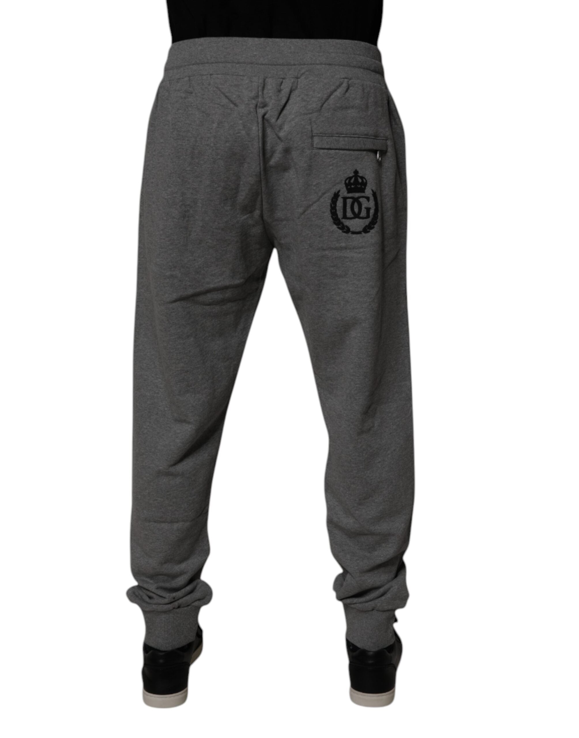 Dolce & Gabbana Graue Logo-Baumwoll-Jogginghose für Männer Jogginghose