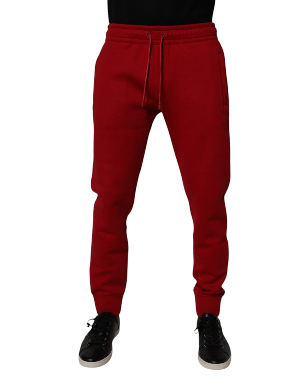 Dolce & Gabbana Rote DG Logo Baumwoll-Jogger Männer Jogginghosen Hosen