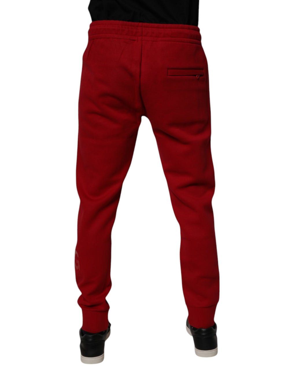 Dolce & Gabbana Rote DG Logo Baumwoll-Jogger Männer Jogginghosen Hosen