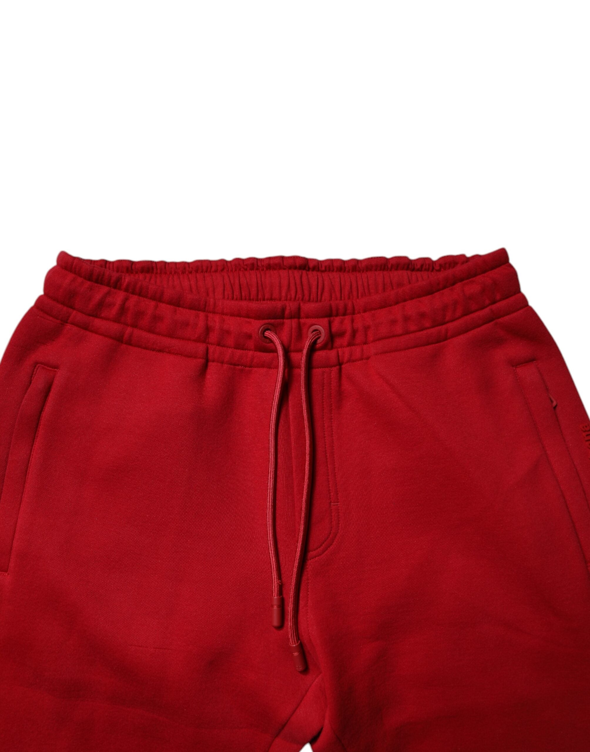 Dolce & Gabbana Rote DG Logo Baumwoll-Jogger Männer Jogginghosen Hosen