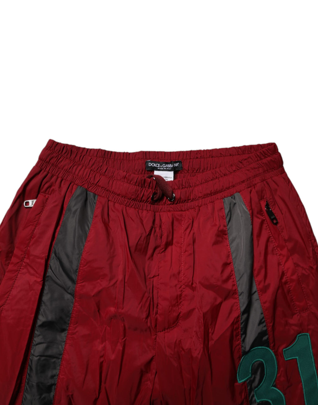 Dolce & Gabbana Maroon Nylon Männer Jogger Sweatpants Hosen