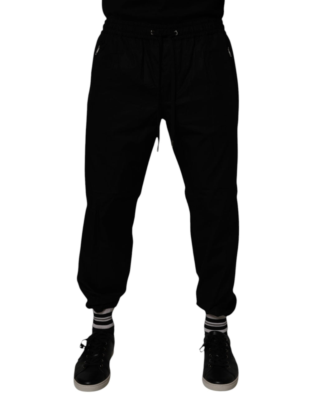 Dolce & Gabbana Schwarz Baumwolle Männer Jogger Sweatpants Hosen