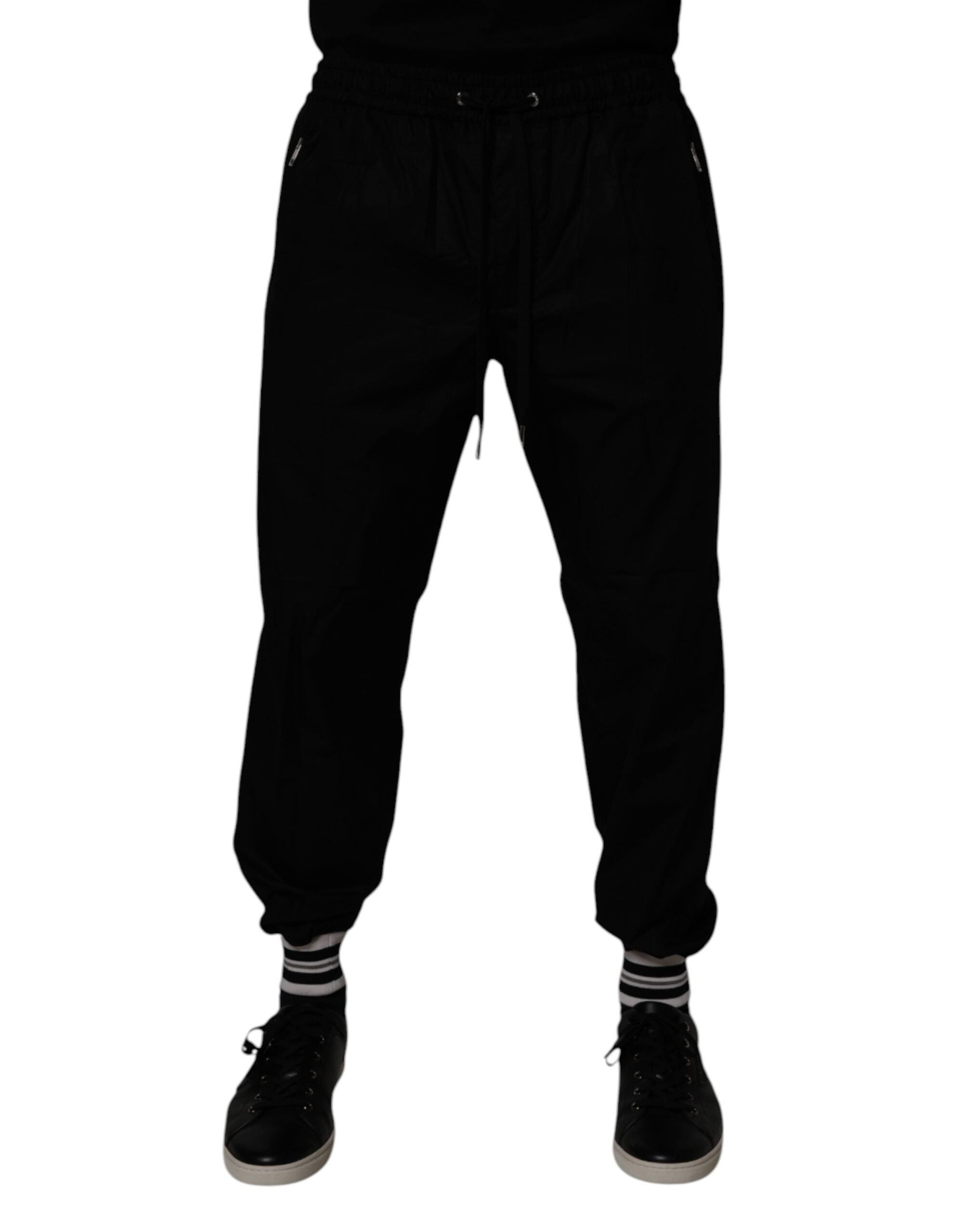 Dolce & Gabbana Schwarz Baumwolle Männer Jogger Sweatpants Hosen