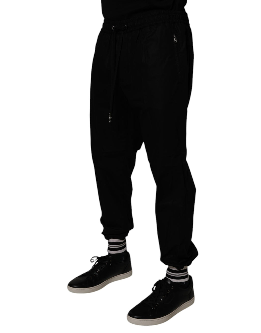 Dolce & Gabbana Schwarz Baumwolle Männer Jogger Sweatpants Hosen