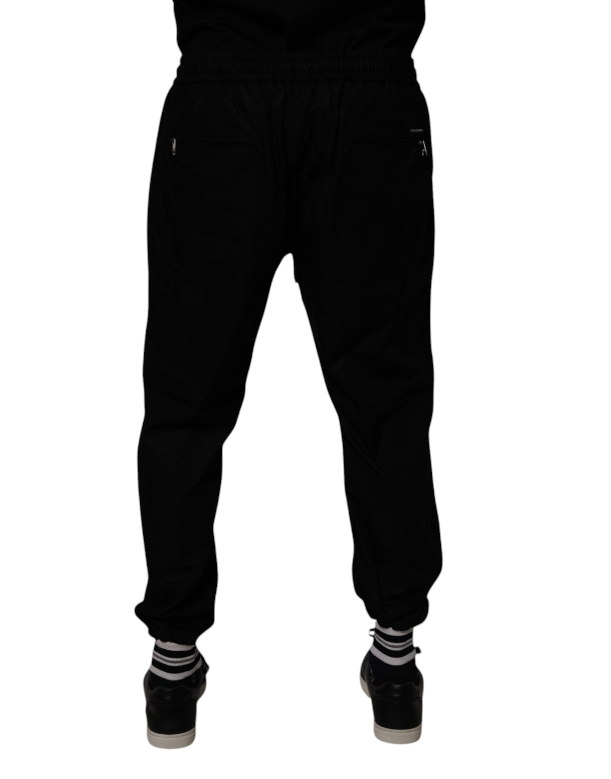 Dolce & Gabbana Schwarz Baumwolle Männer Jogger Sweatpants Hosen