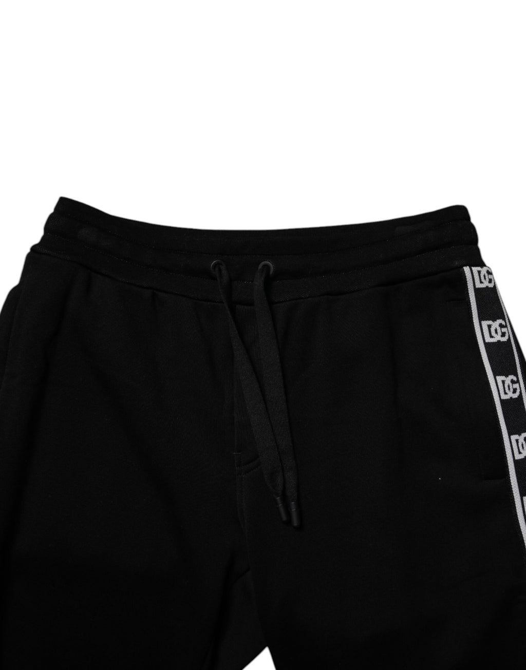 Dolce & Gabbana Schwarze Baumwollmischung Cropped Sweatpants Hose