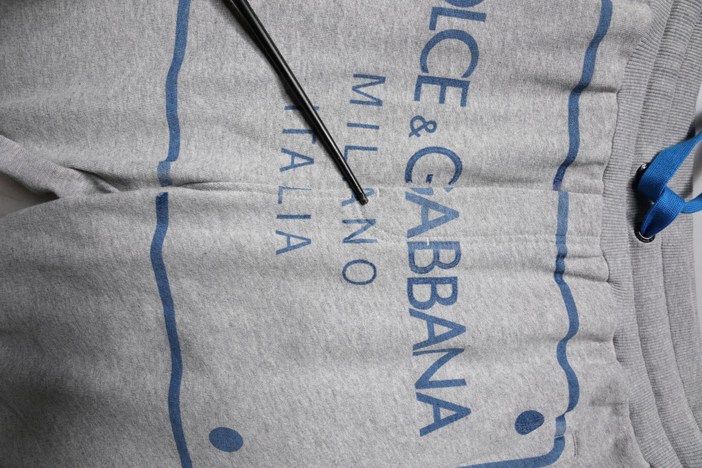 Dolce & Gabbana Graue Logo-Baumwoll-Jogger-Sweatpants für Männer