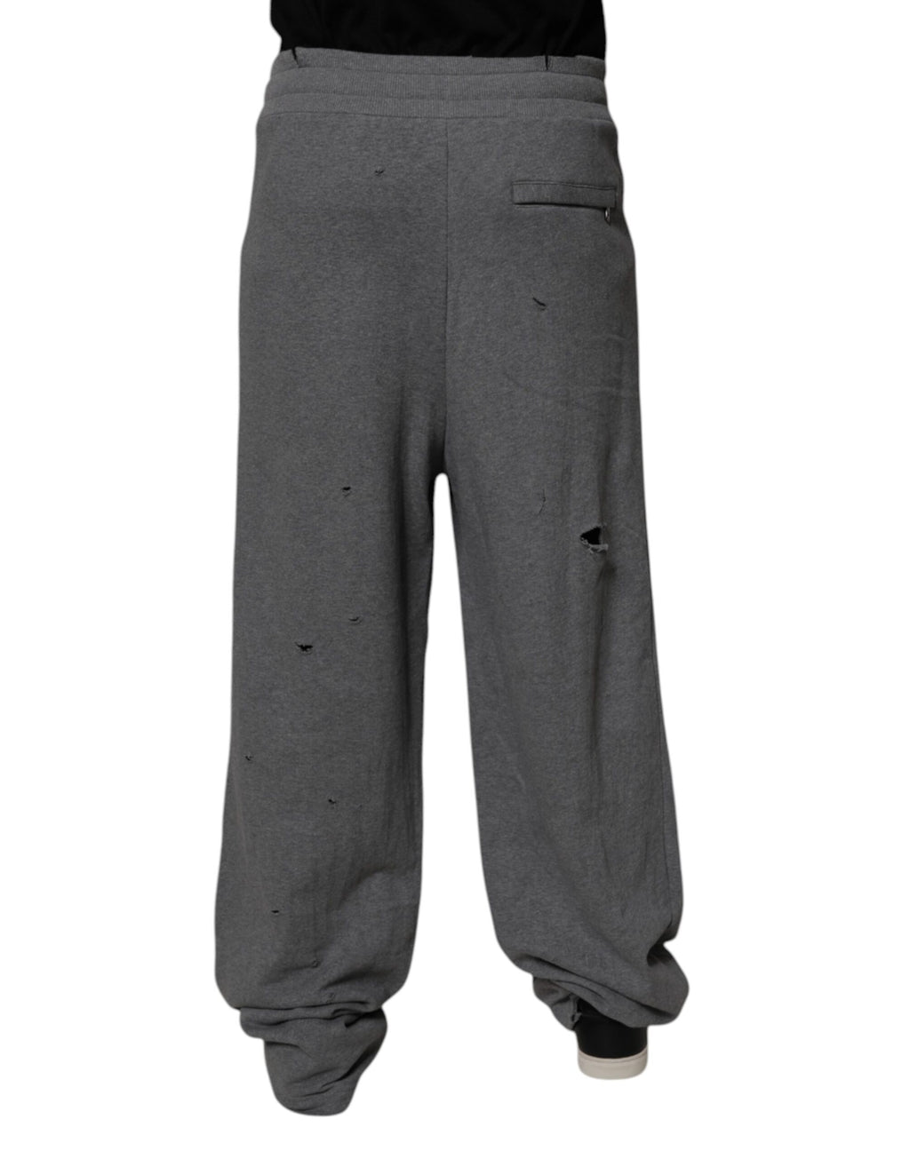 Dolce & Gabbana Graue Baumwolle RipStyle Straight Sweatpants Hosen