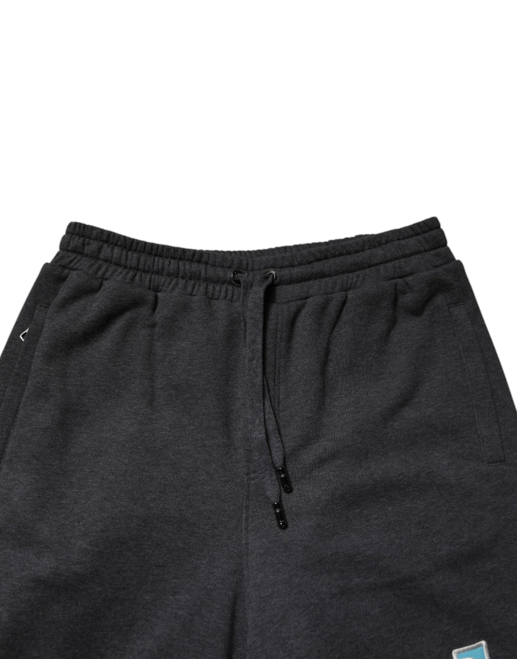 Dolce & Gabbana Dunkelgraue Baumwoll-Layered Straight Sweatpants Hose