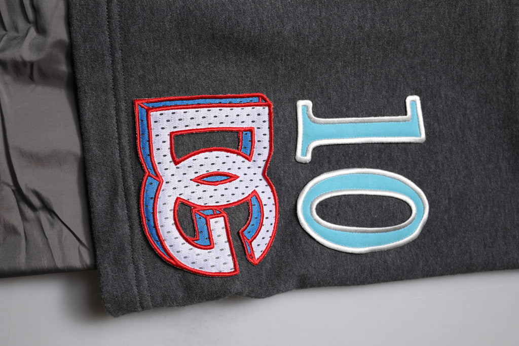 Dolce & Gabbana Dunkelgraue Baumwoll-Layered Straight Sweatpants Hose