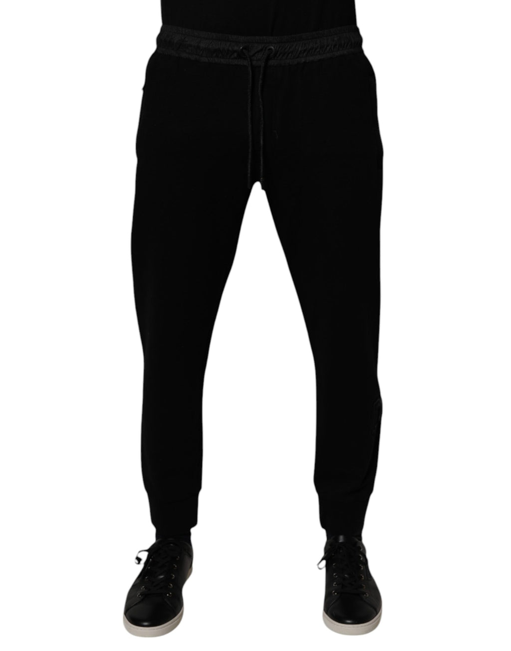 Dolce & Gabbana Schwarze Baumwollmischung Herren Jogger Sweatpants Hosen