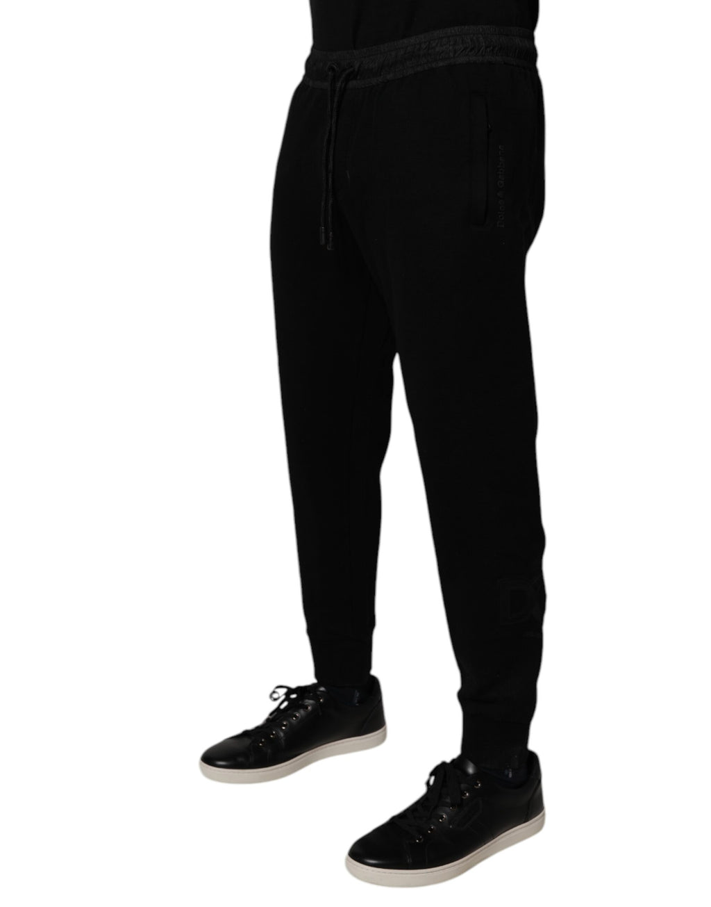 Dolce & Gabbana Schwarze Baumwollmischung Herren Jogger Sweatpants Hosen