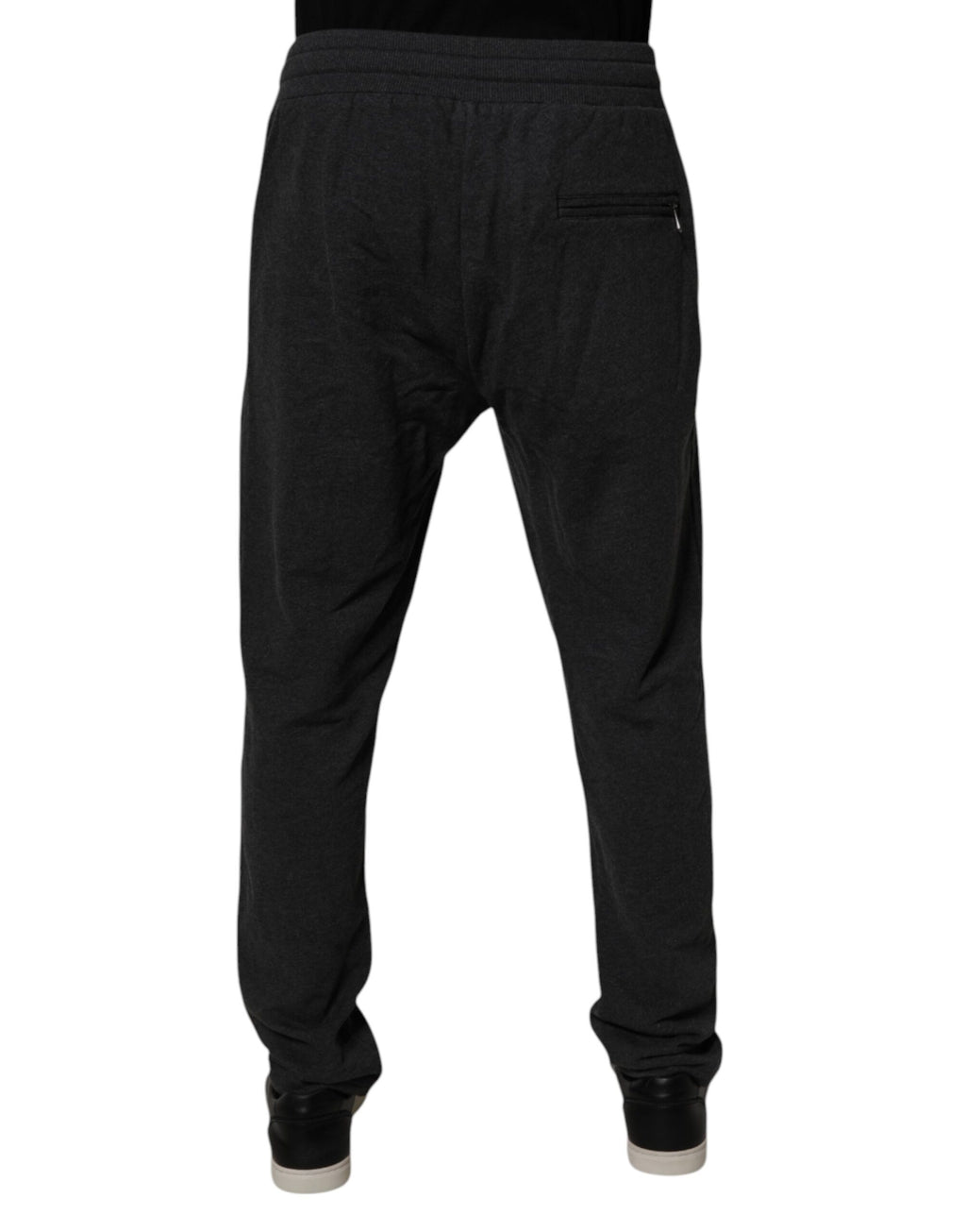 Dolce & Gabbana Dunkelgraue Logo-Baumwoll-Jogger-Sweatpants