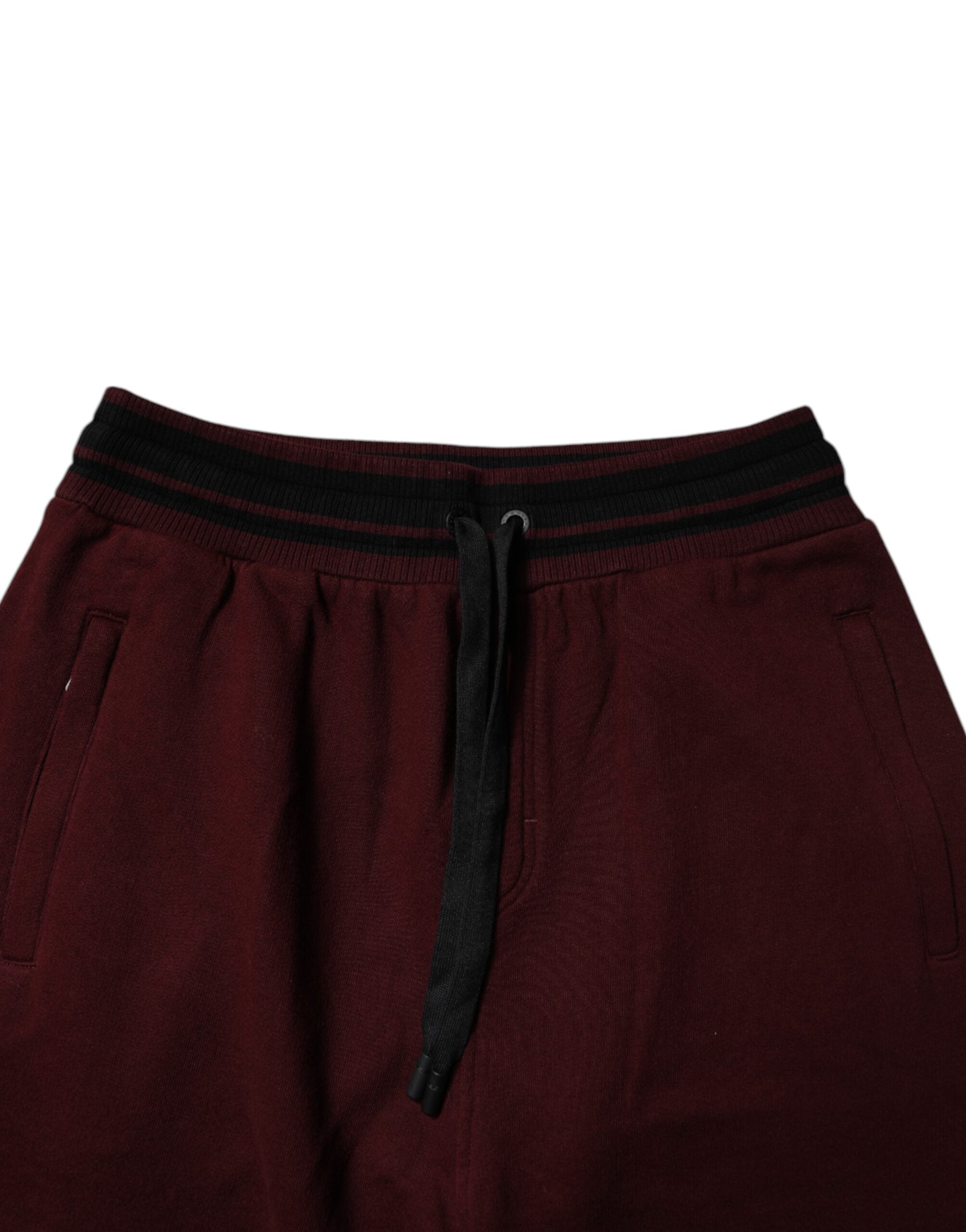 Dolce & Gabbana Bordeaux Baumwoll-Jogger Herren-Sweatpants Hosen