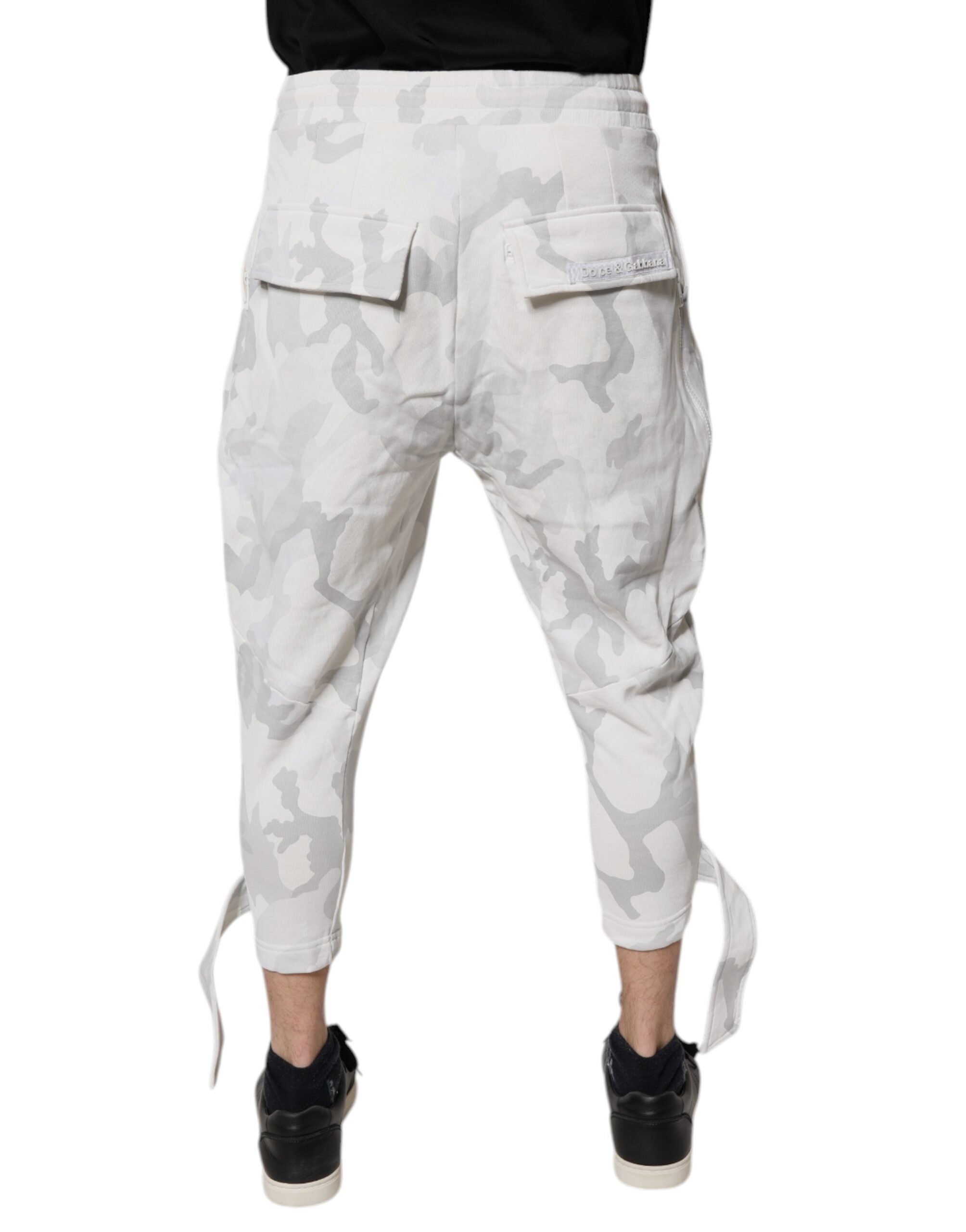 Dolce & Gabbana Weiße Camouflage Cargo-Jogger-Sweatpants Hose