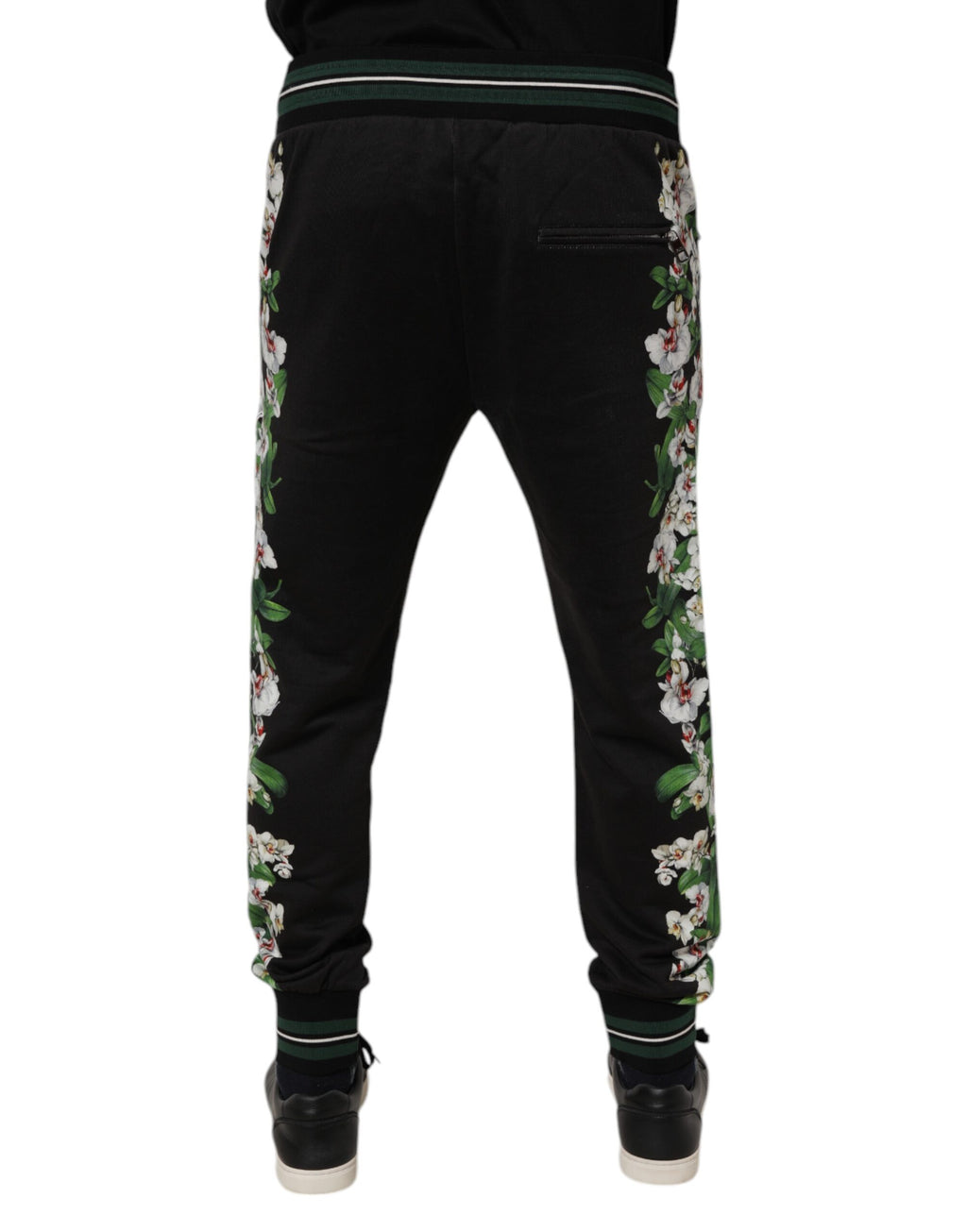 Dolce & Gabbana Schwarze Floral King Männer Jogger Sweatpants Hosen