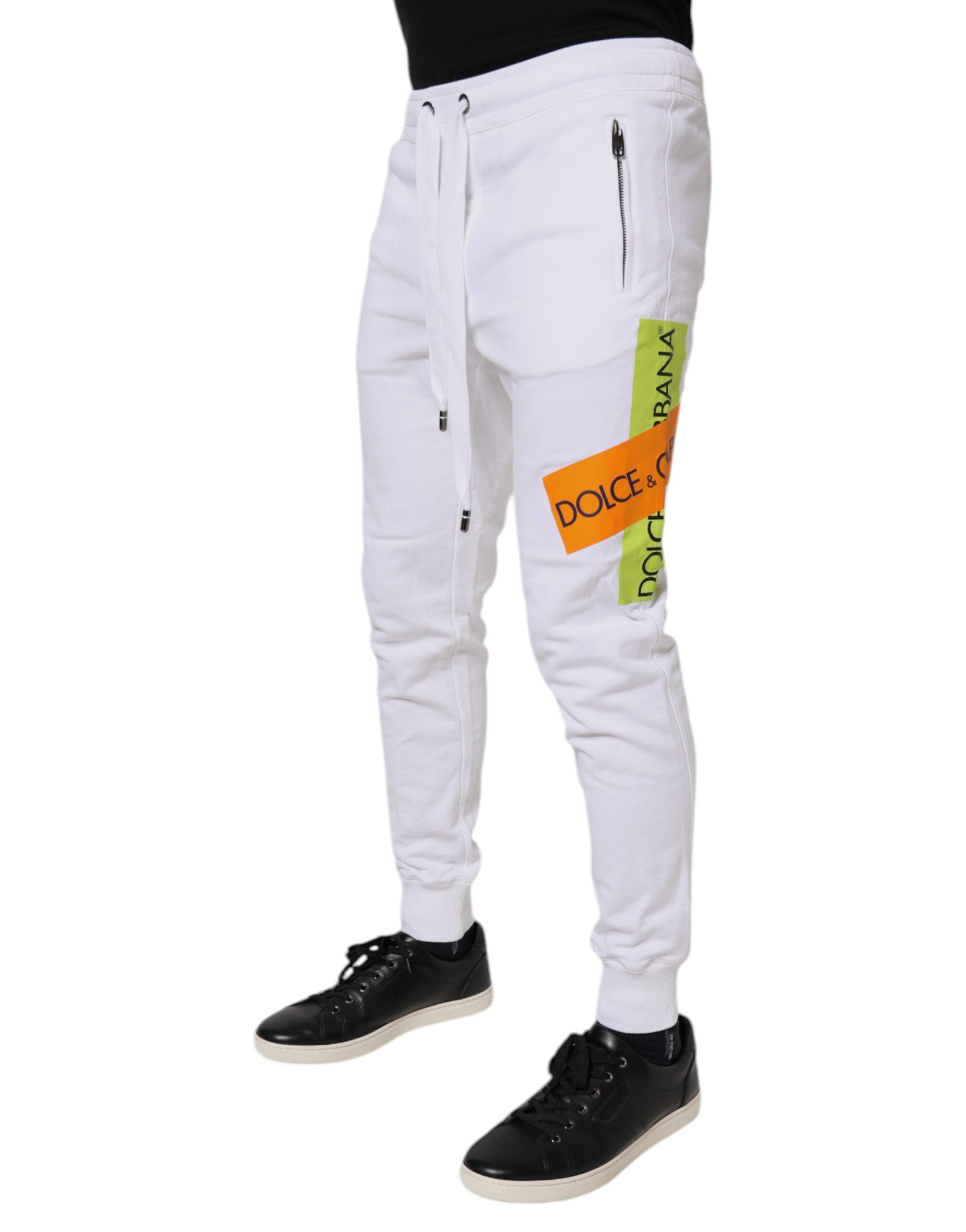 Dolce & Gabbana Weiße Logo Tape Jogginghose aus Baumwolle Jogginghose