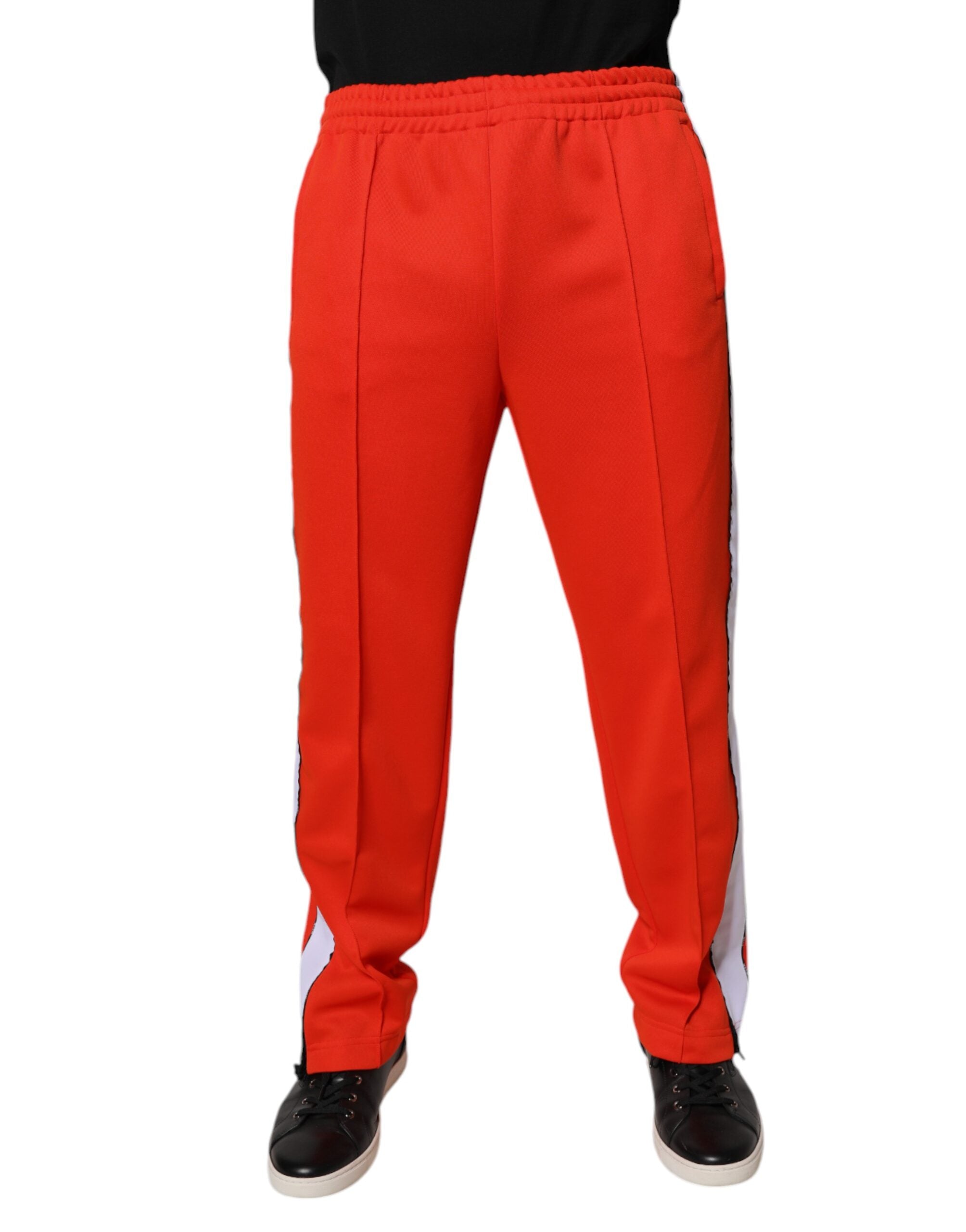 MSGM Rot Weiß Mitte Taille Männer Jogger Sweatpants Hosen