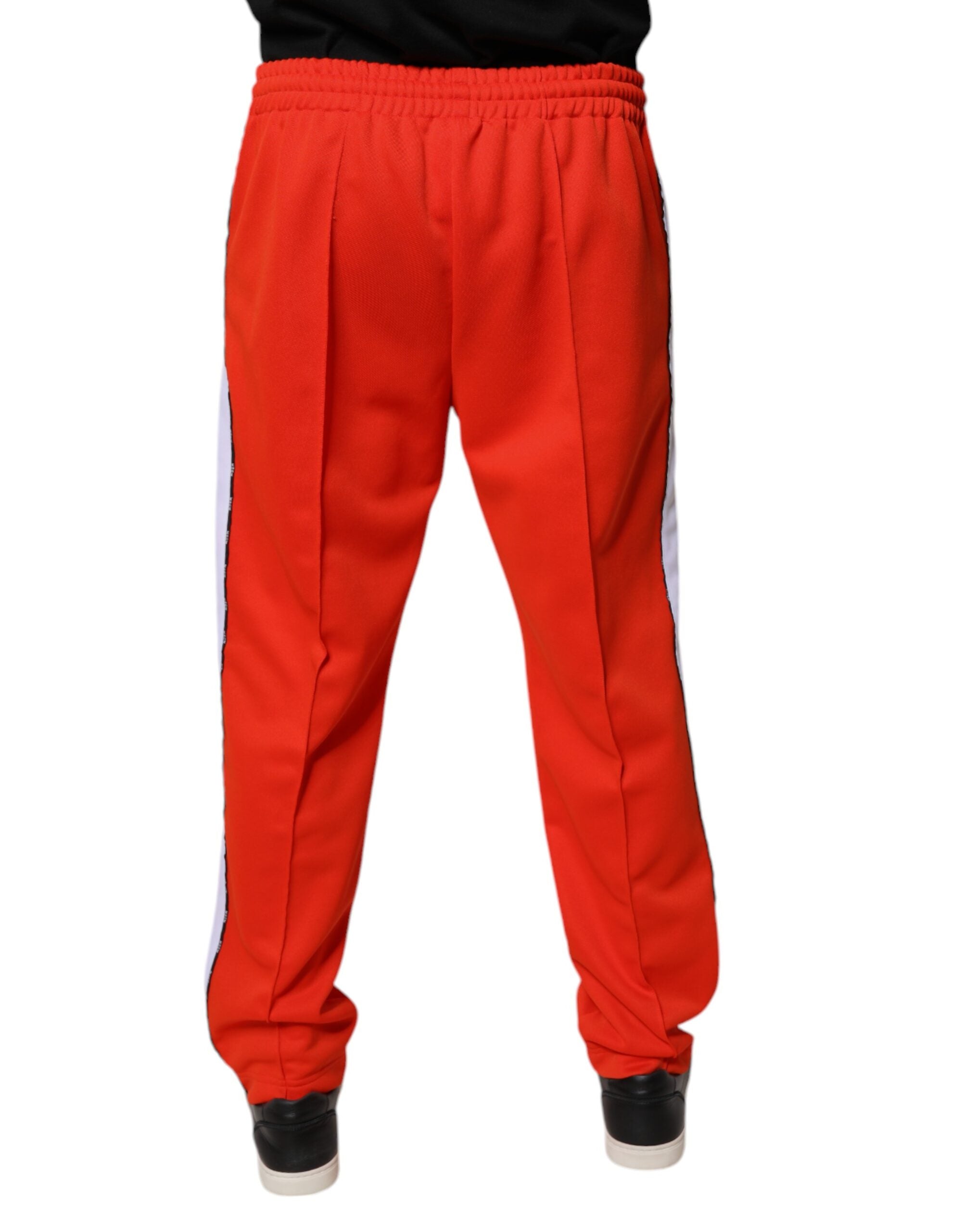 MSGM Rot Weiß Mitte Taille Männer Jogger Sweatpants Hosen