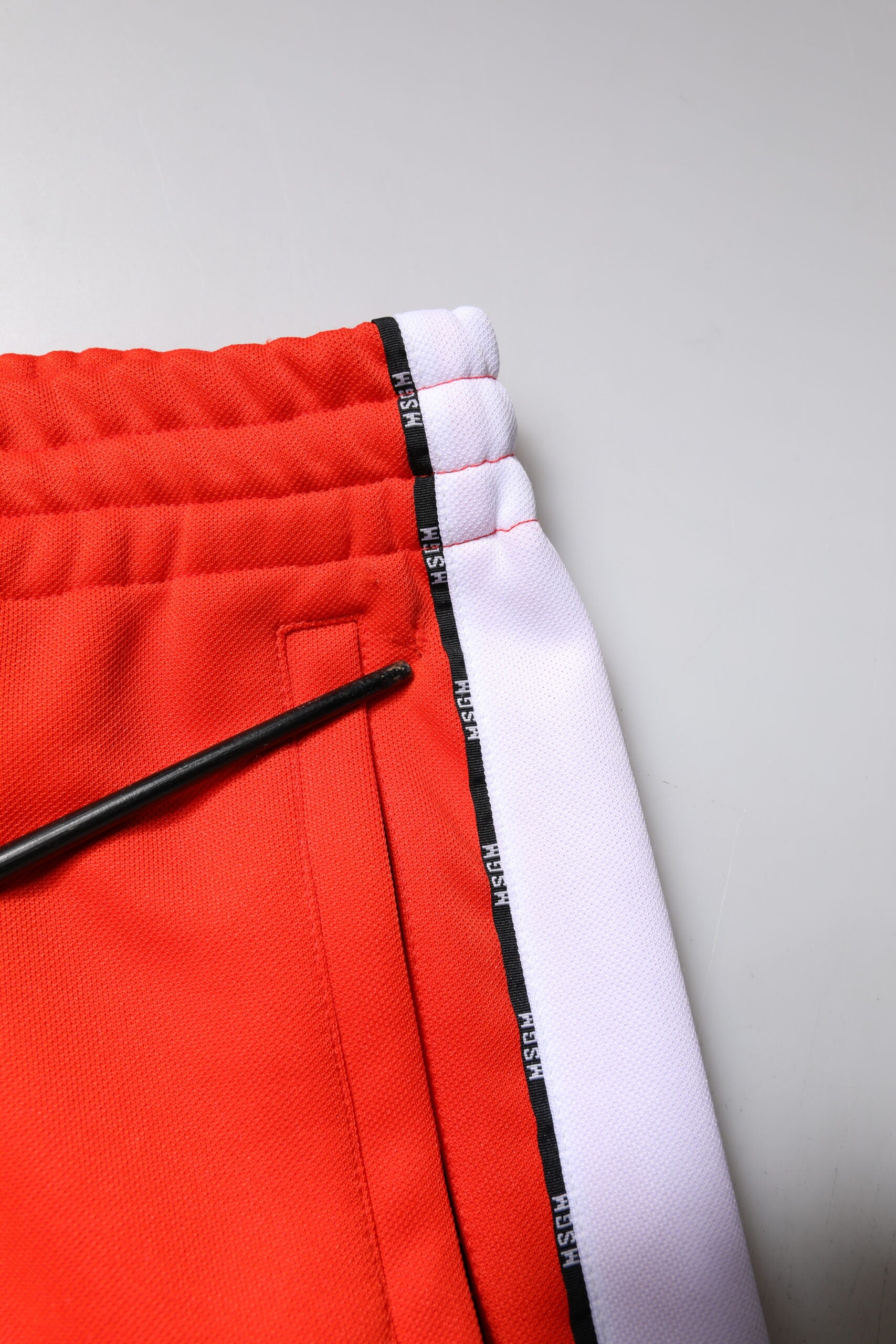 MSGM Rot Weiß Mitte Taille Männer Jogger Sweatpants Hosen