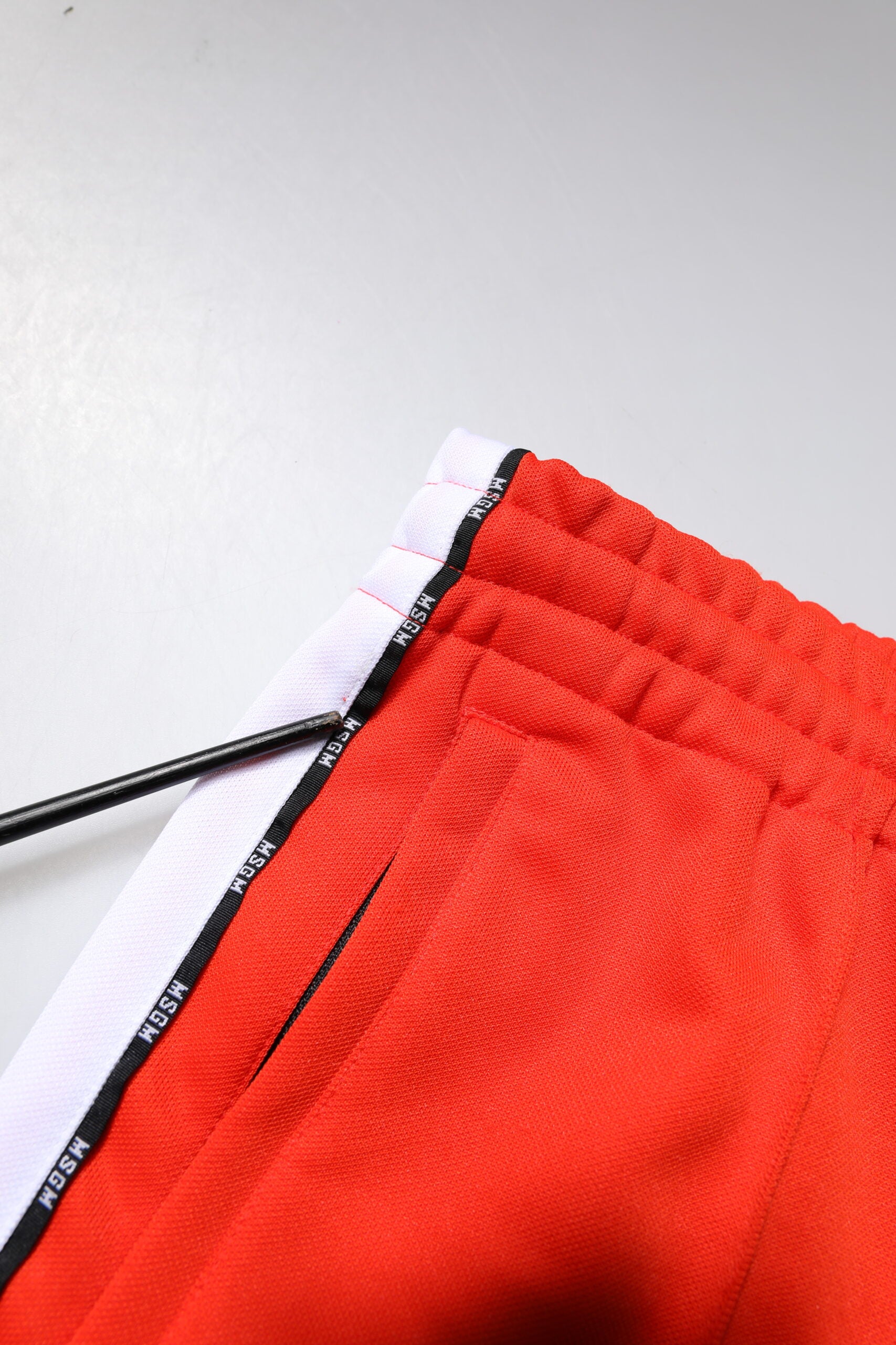 MSGM Rot Weiß Mitte Taille Männer Jogger Sweatpants Hosen