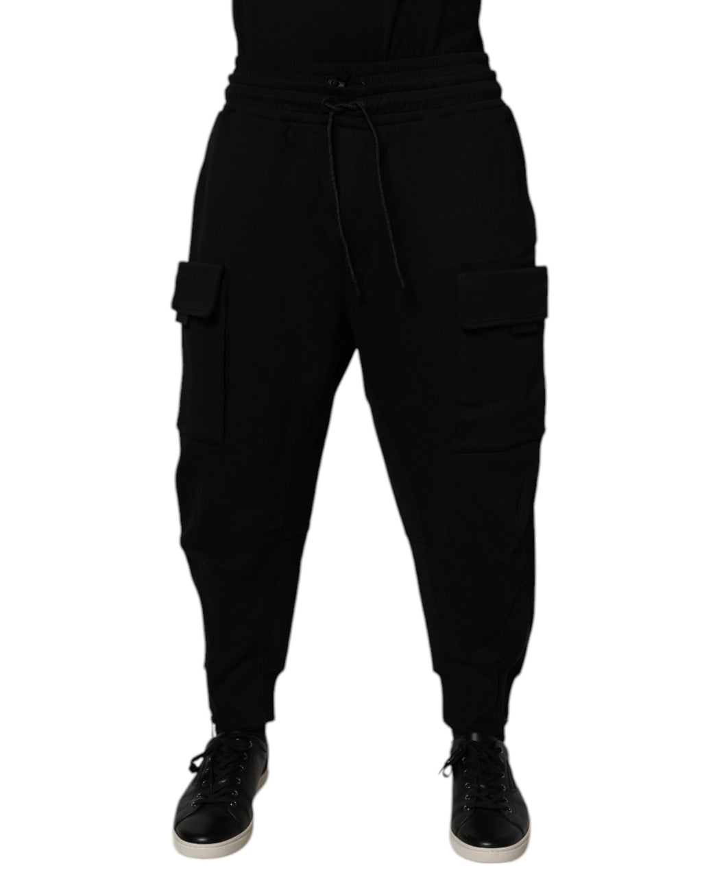 Dolce & Gabbana Schwarze Baumwolle Männer Cargo Jogger Sweatpants Hosen