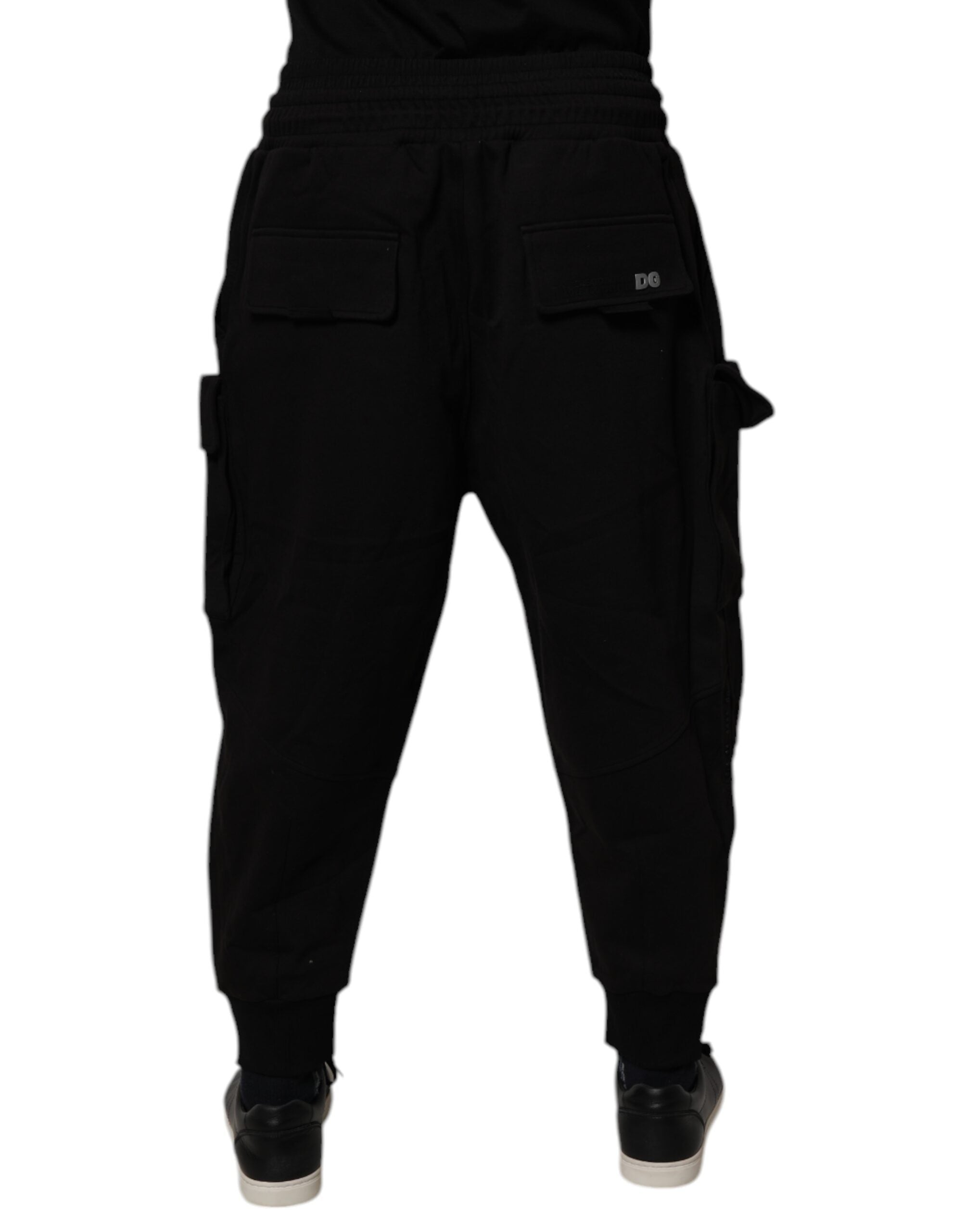 Dolce & Gabbana Schwarze Baumwolle Männer Cargo Jogger Sweatpants Hosen