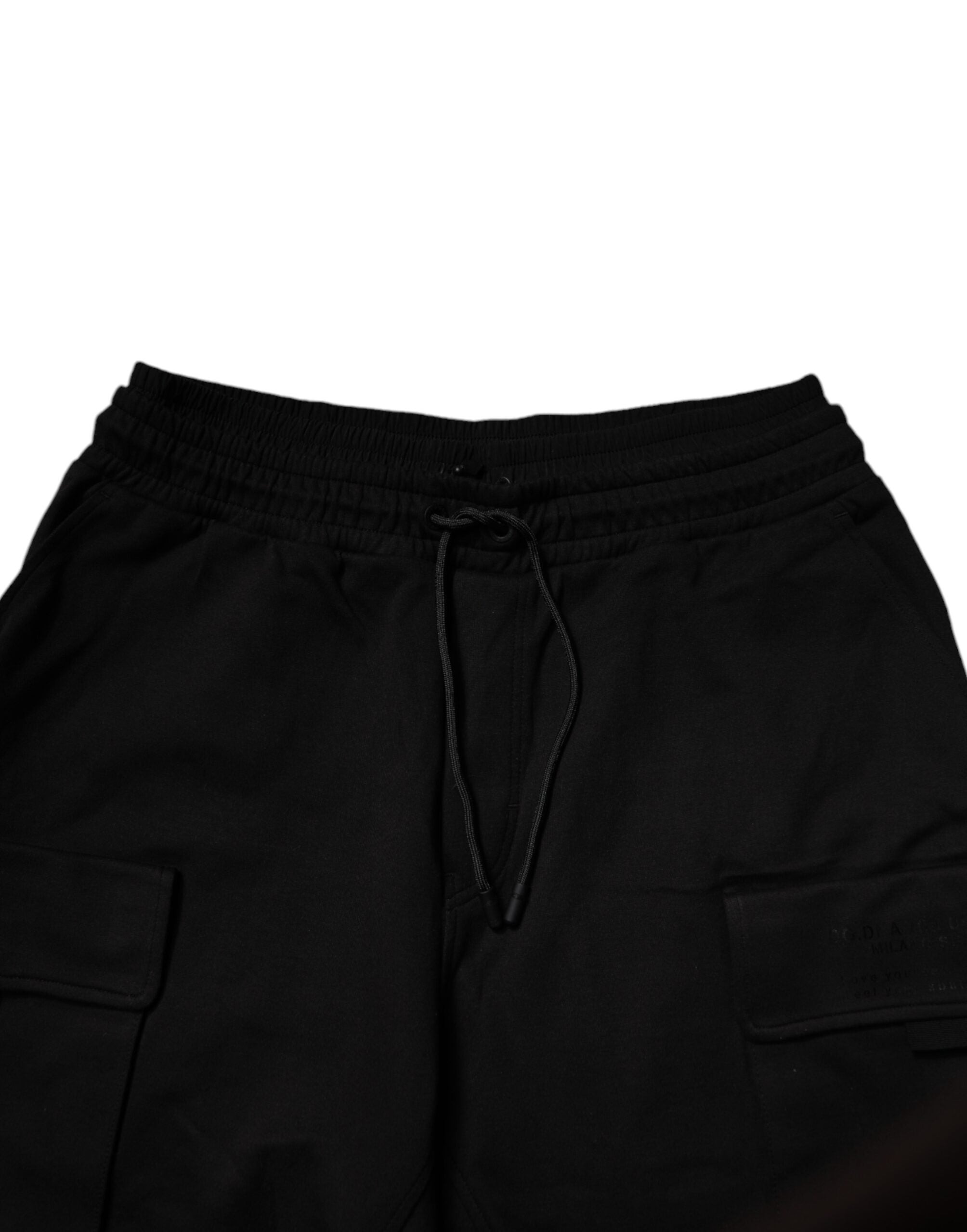 Dolce & Gabbana Schwarze Baumwolle Männer Cargo Jogger Sweatpants Hosen