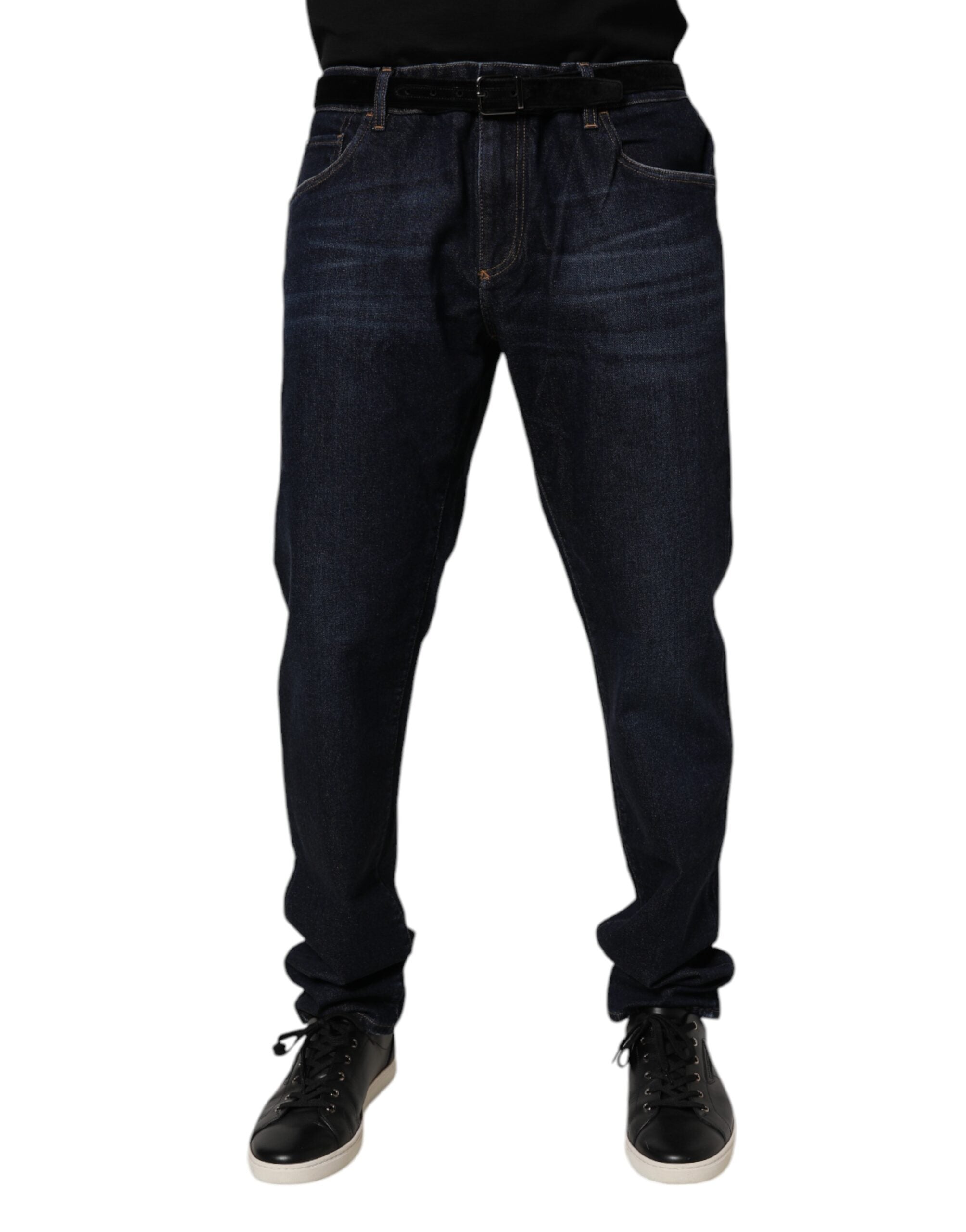 Dolce & Gabbana Dunkelblaue Baumwoll-Stretch-Skinny-Denim-Jeans