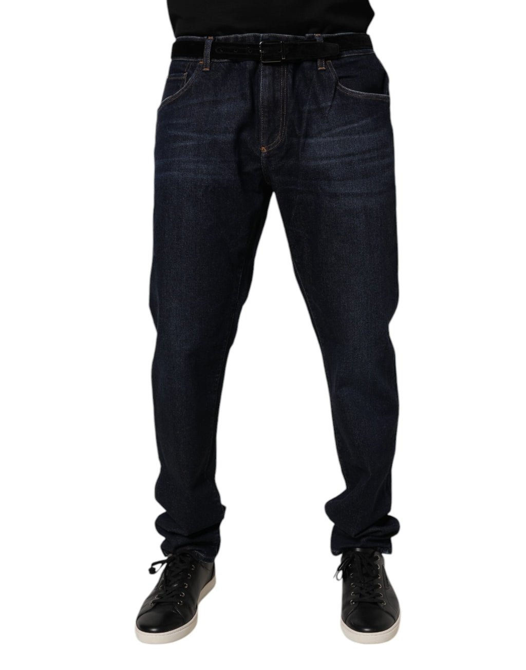 Dolce & Gabbana Dunkelblaue Baumwoll-Stretch-Skinny-Denim-Jeans