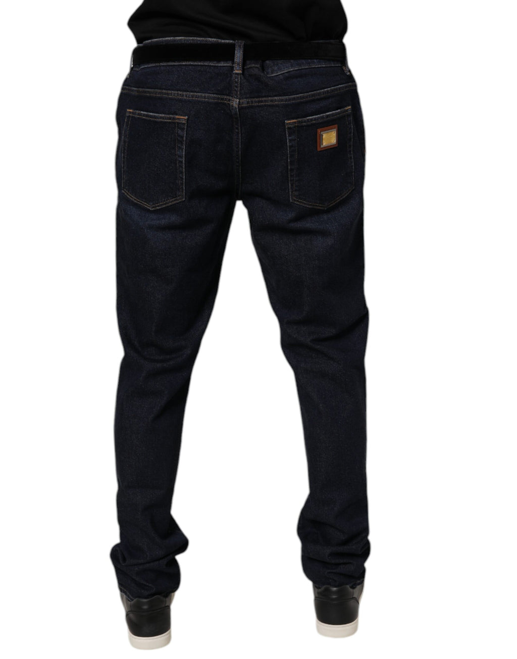 Dolce & Gabbana Dunkelblaue Baumwoll-Stretch-Skinny-Denim-Jeans