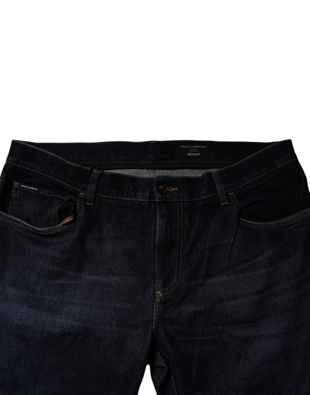 Dolce & Gabbana Dunkelblaue Baumwoll-Stretch-Skinny-Denim-Jeans
