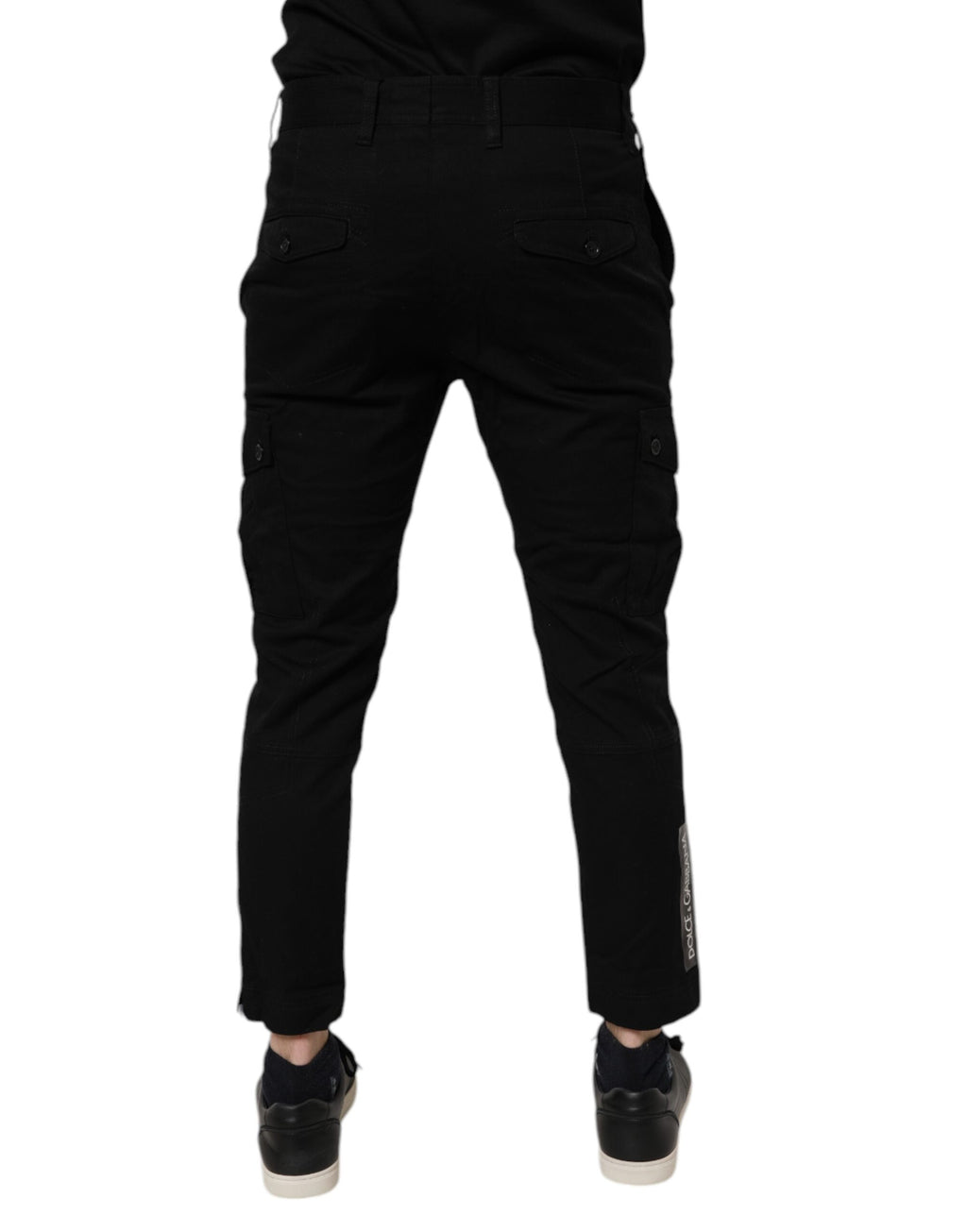 Dolce & Gabbana Schwarze Baumwoll-Stretch-Cargo-Denim-Jeans