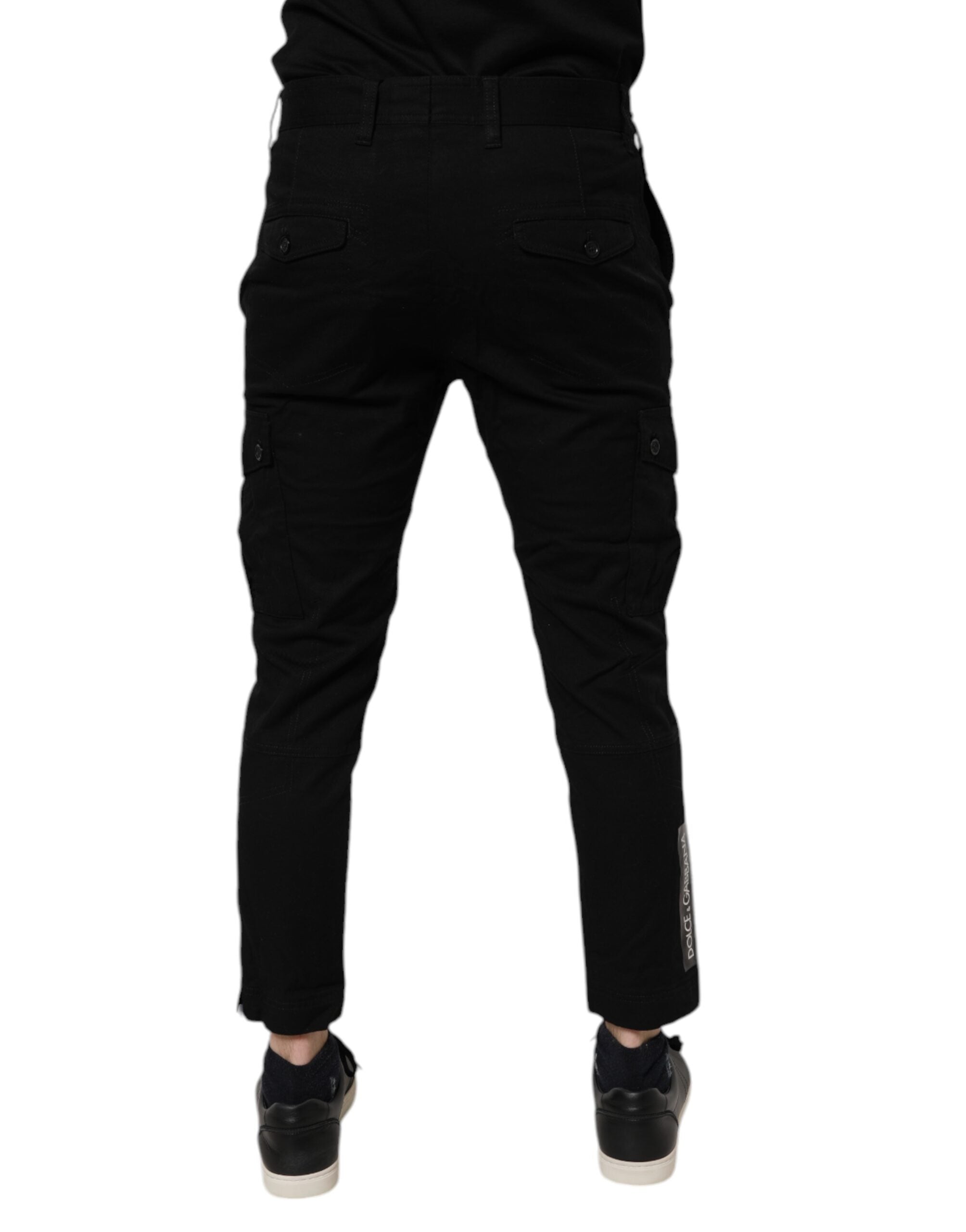 Dolce & Gabbana Schwarze Baumwoll-Stretch-Cargo-Denim-Jeans
