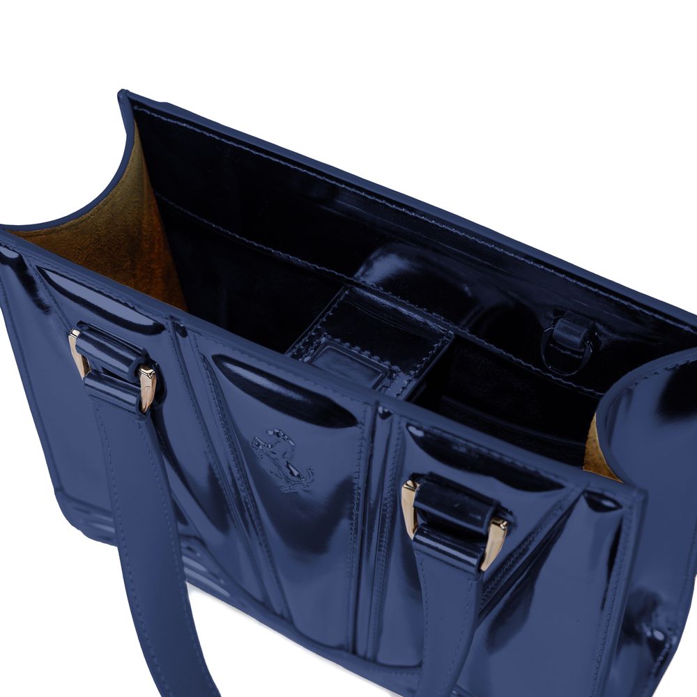 Ferrari Blaue Lederhandtasche